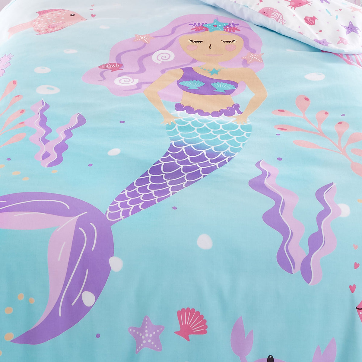 Bedlam Cuscino Mermaid Vibes – Velluto Rosa 43x43 Cm – Imbottito Per Bambine