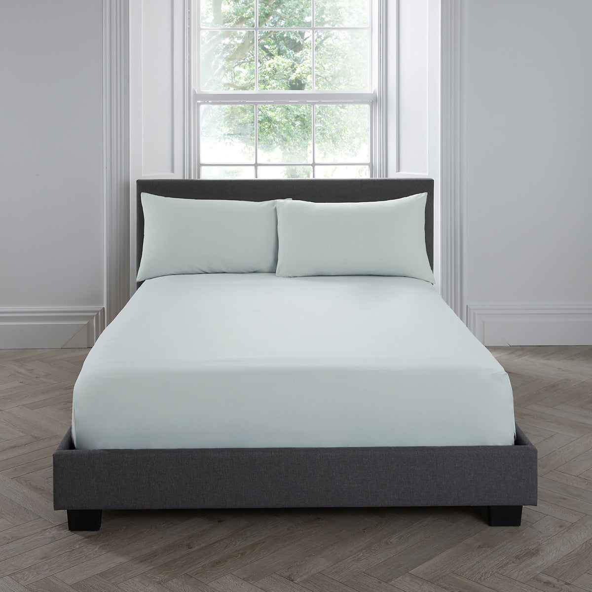 32cm Fitted Bed Sheet Plain Dyed by Serene in Green Stylish Home