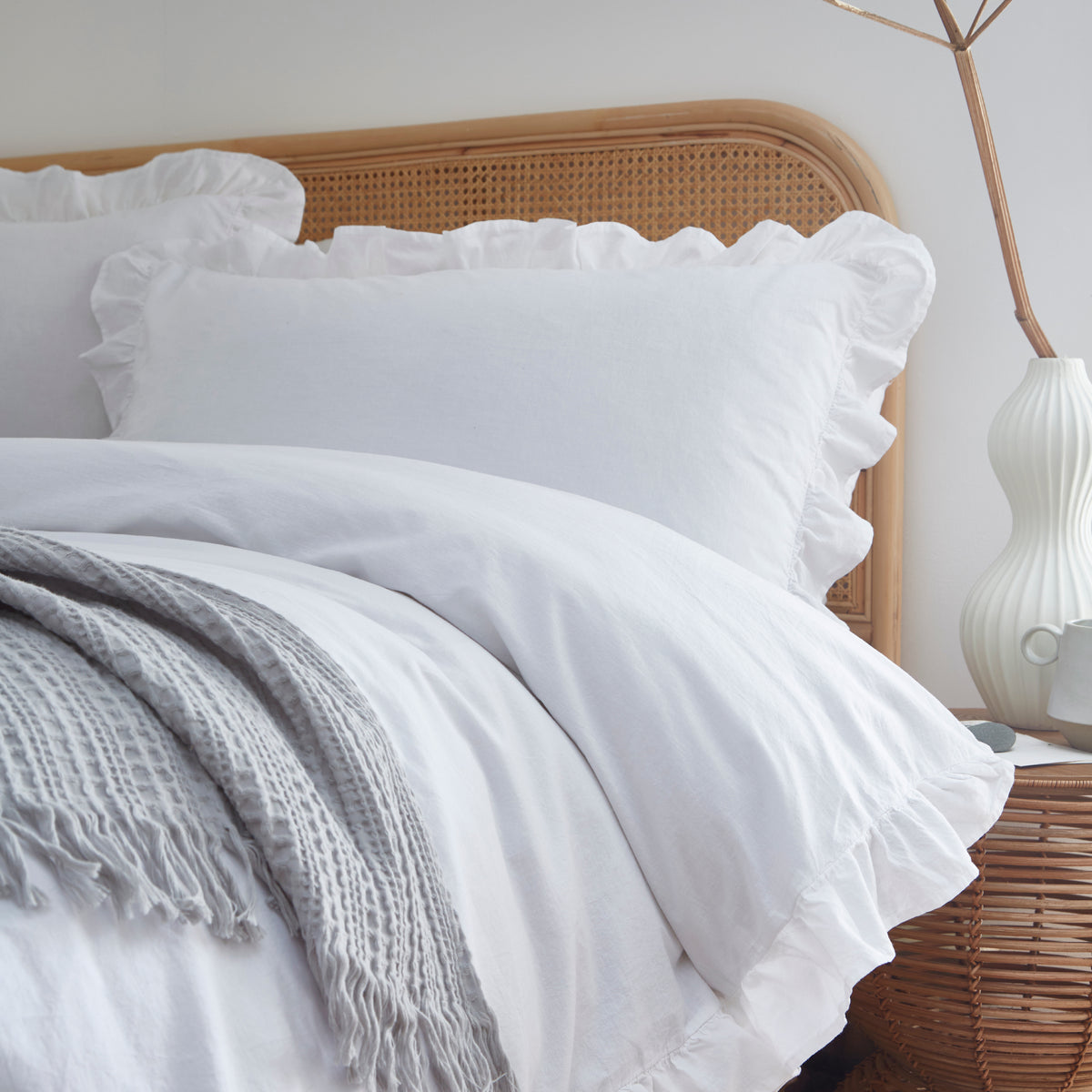 Love Note Frill Double Duvet Set Cream main image 1
