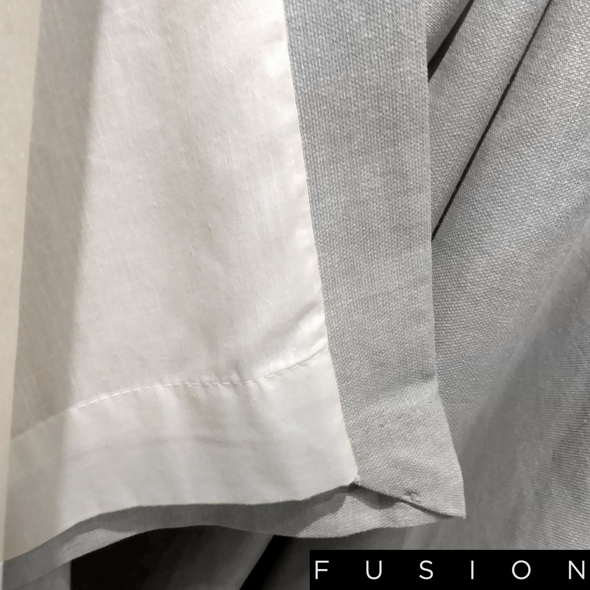 Sorbonne - 100% Cotton Lined Eyelet Curtains in Silver - by Fusion