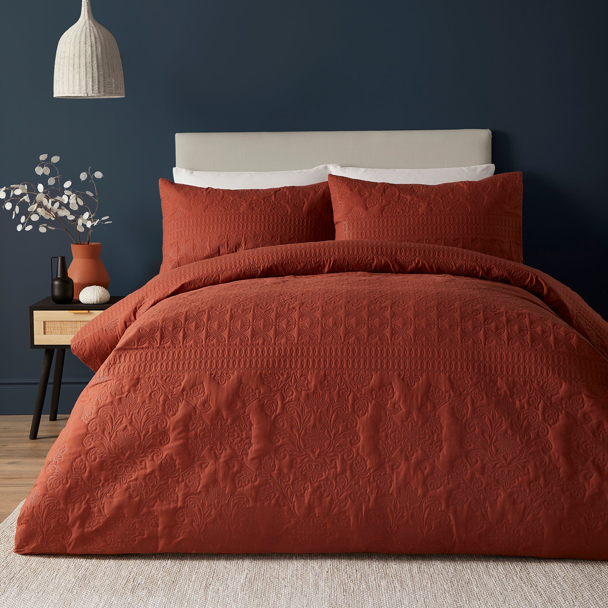 Duvet Cover Set Avery Stripe by Serene in Terracotta