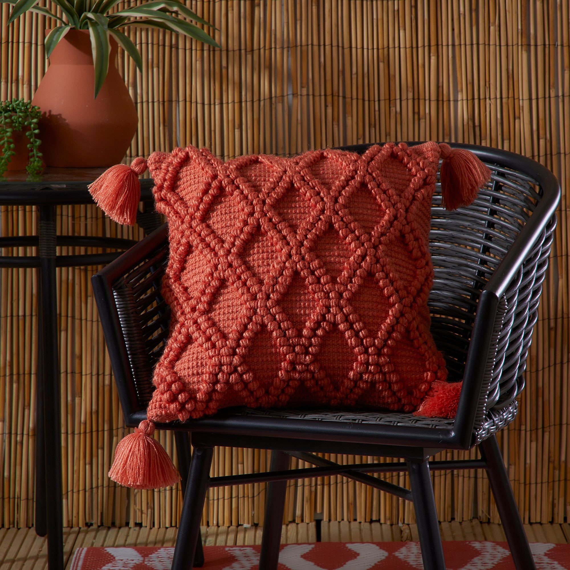 Cushion Alda Outdoor by Drift Home in Terracotta