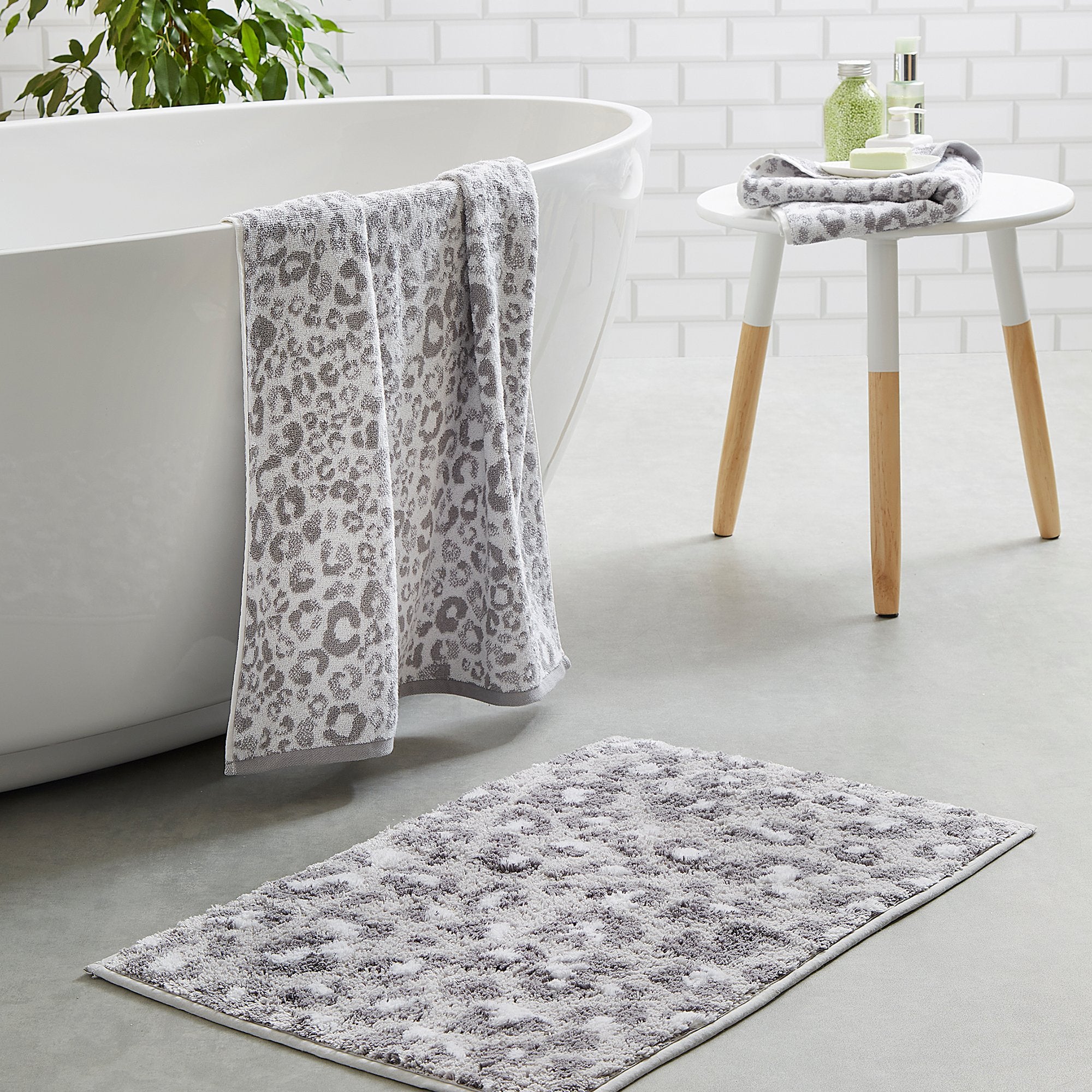 Bath Mat Animal Print by Fusion Bathroom in Grey