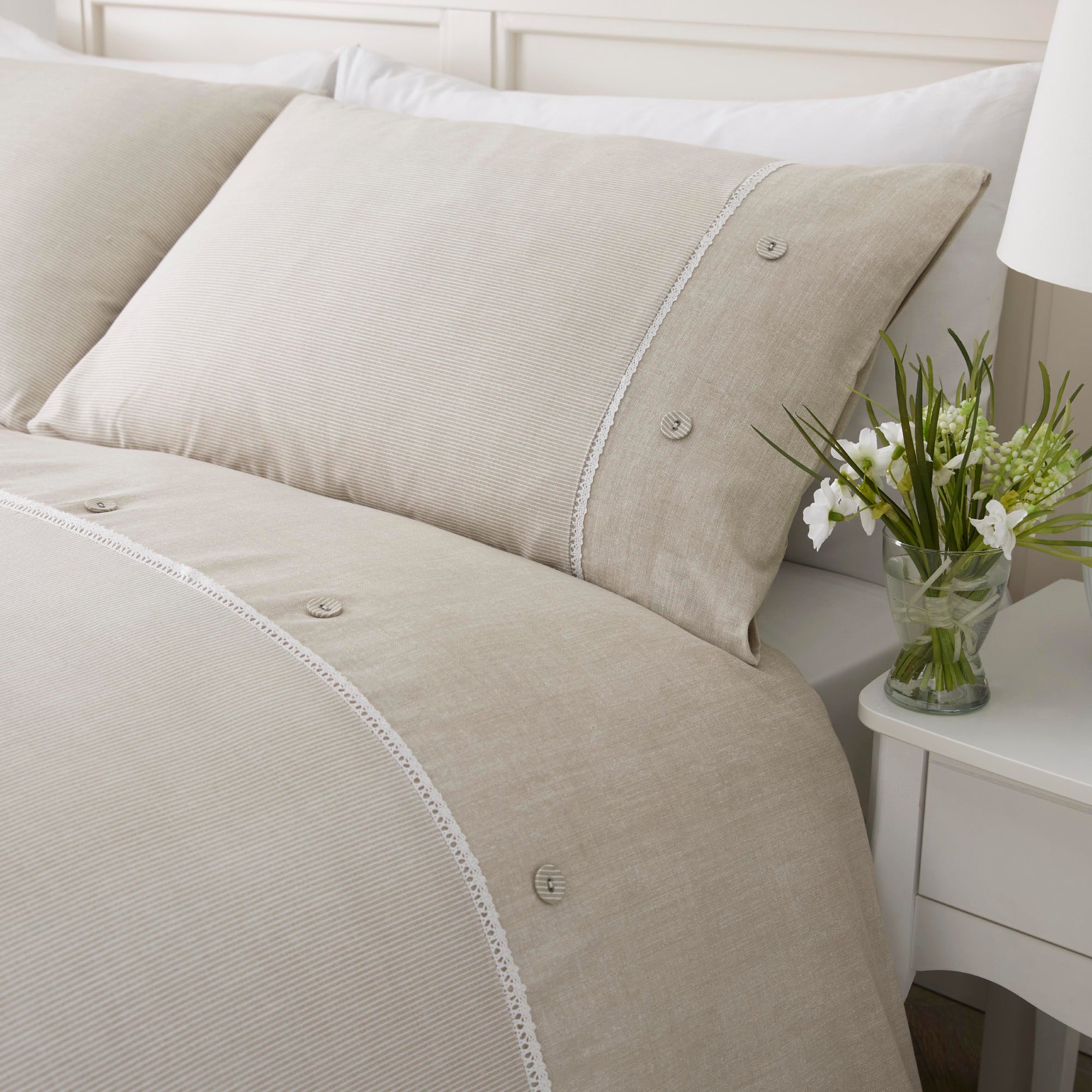 Duvet Cover Set Ashbury by Serene in Natural