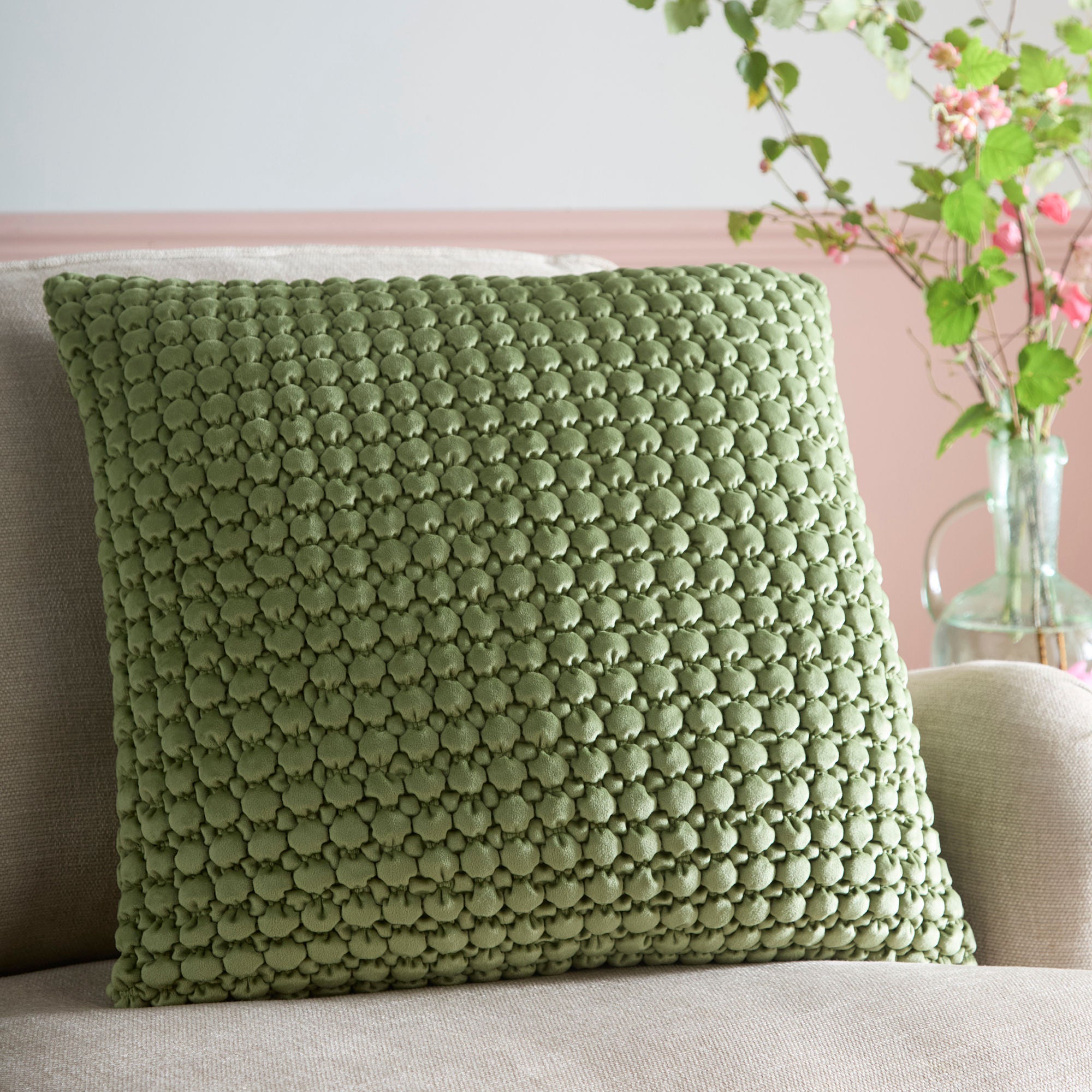 Cushion Bobble by Appletree Heritage in Olive