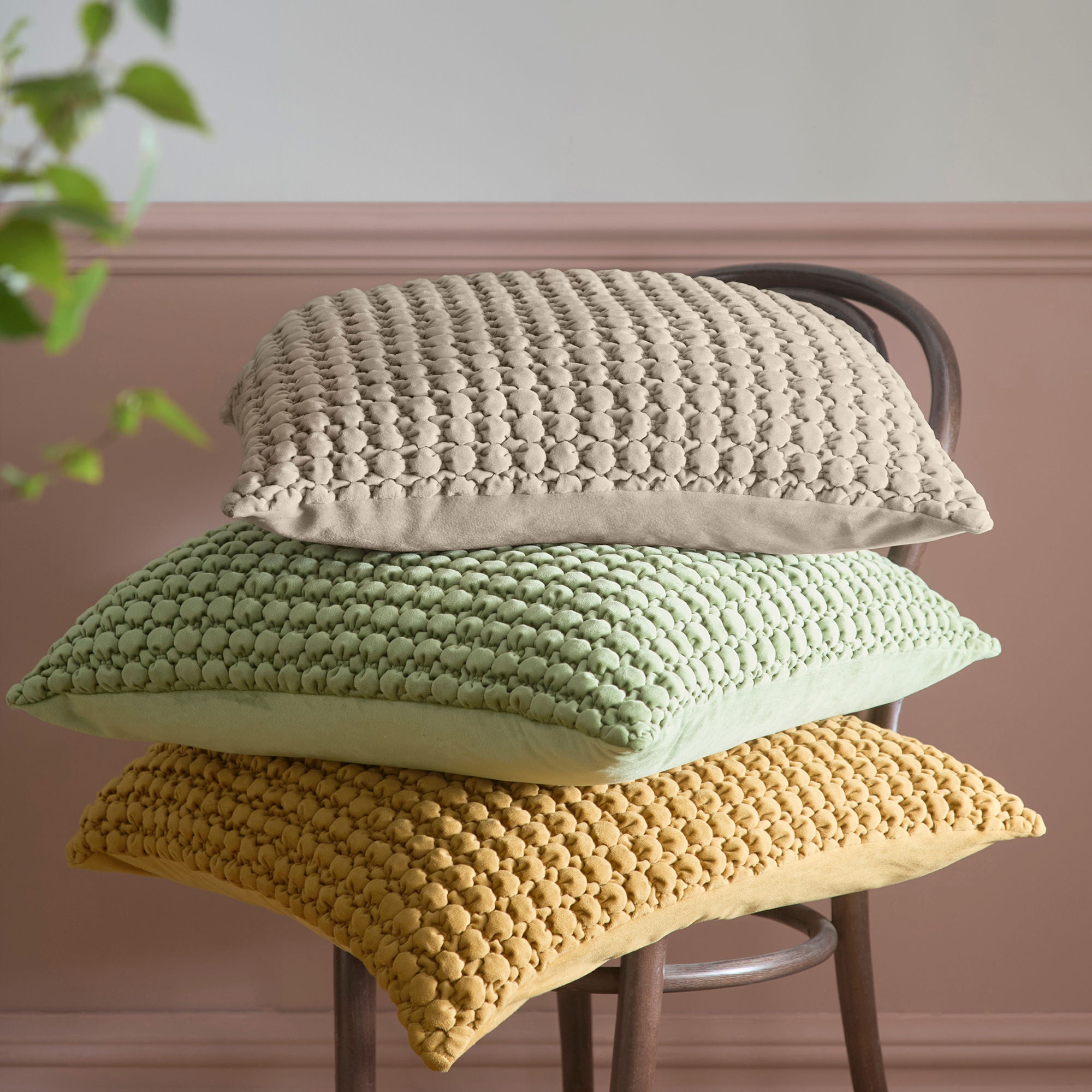 Cushion Bobble by Appletree Heritage in Olive