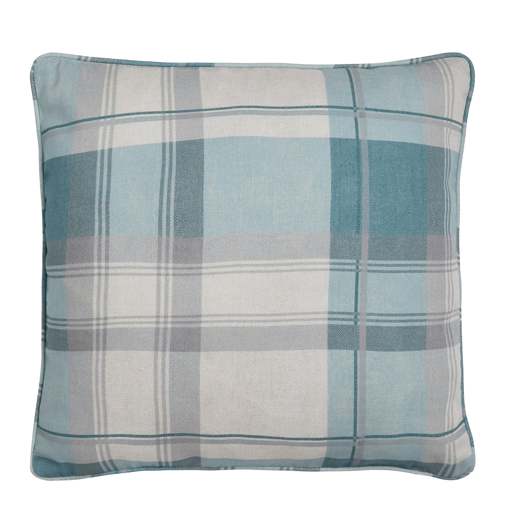 Cushion Balmoral Check by Fusion in Duck Egg