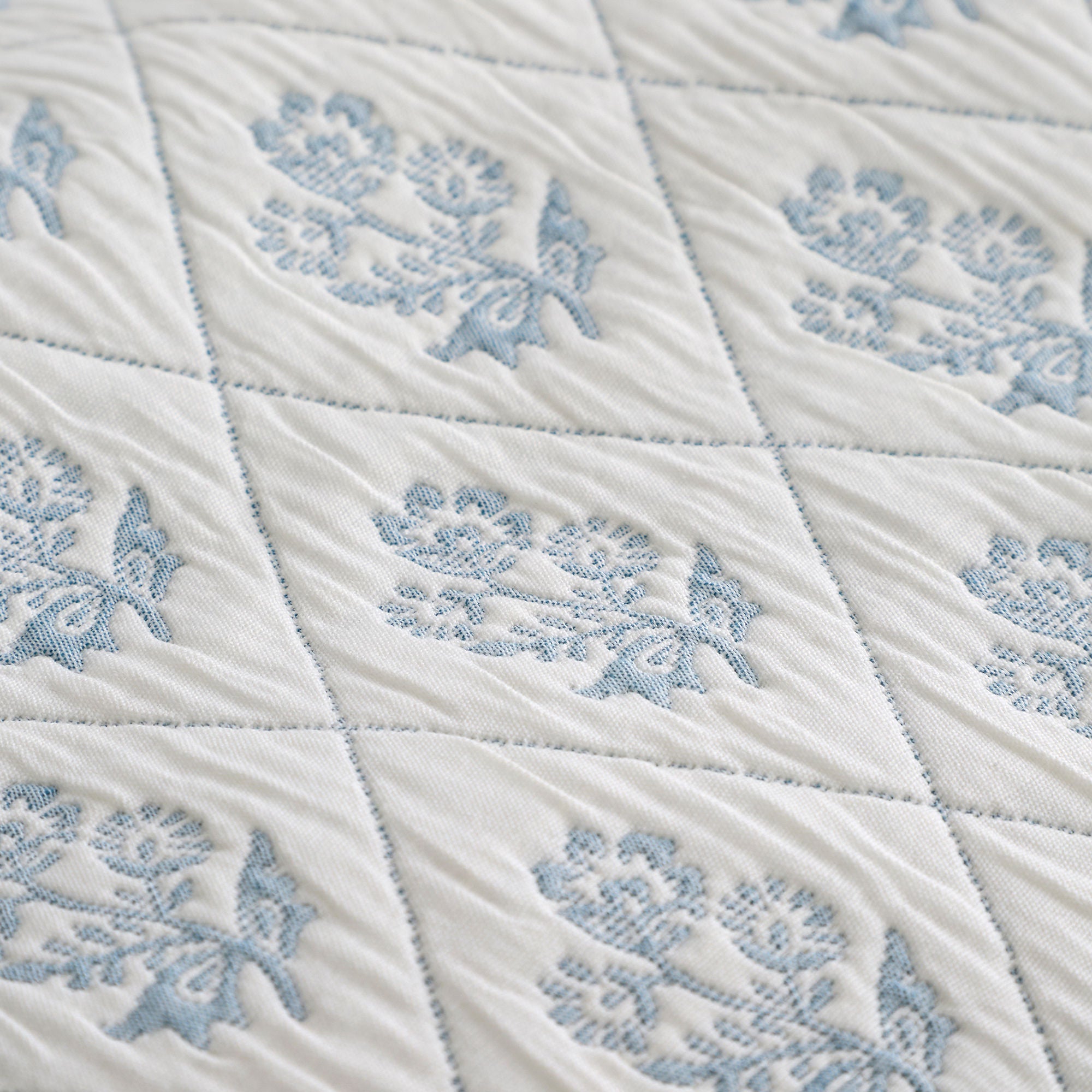 Duvet Cover Set Block Floral by Dreams & Drapes Decorative in Blue