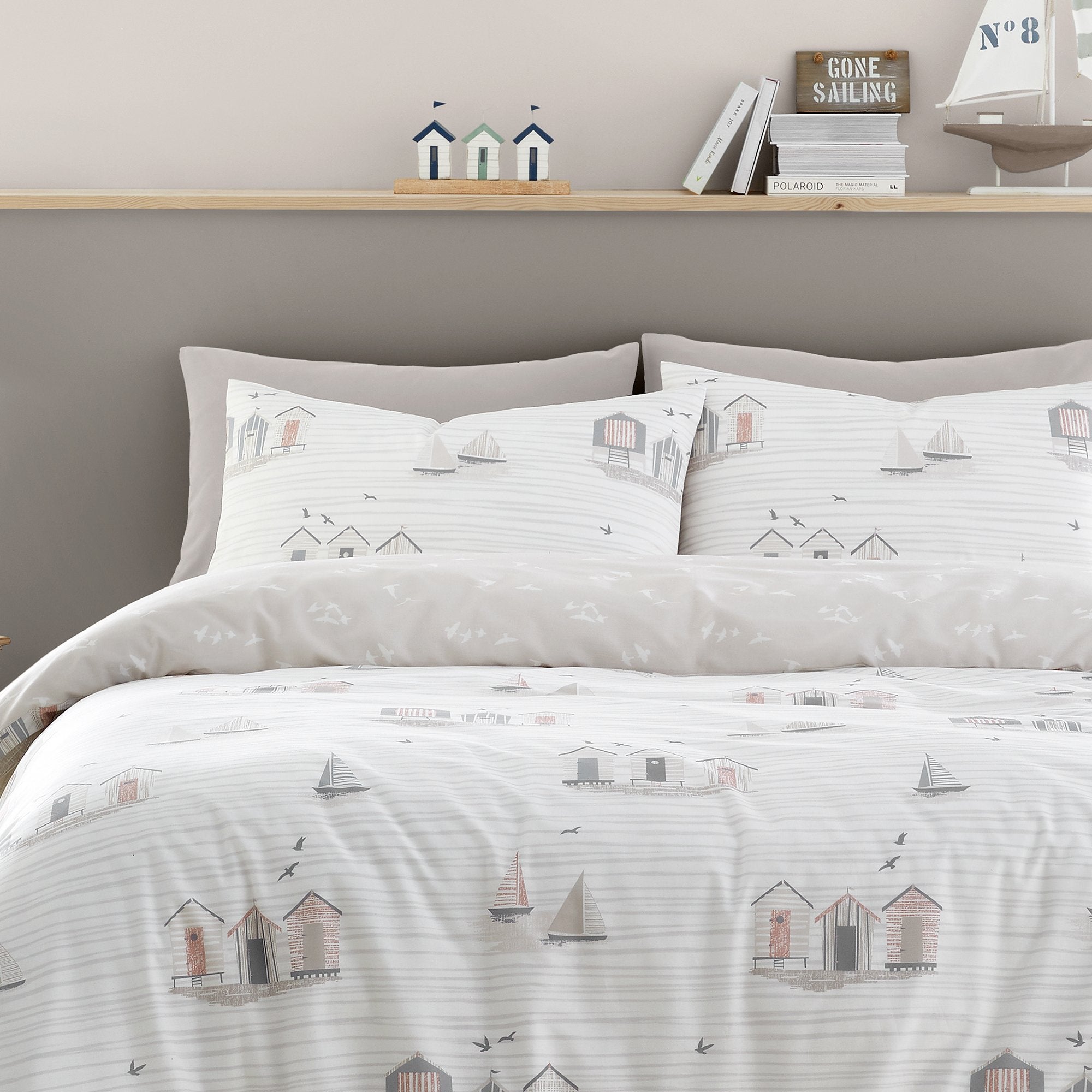 Duvet Cover Set Beach Huts by Fusion in Natural