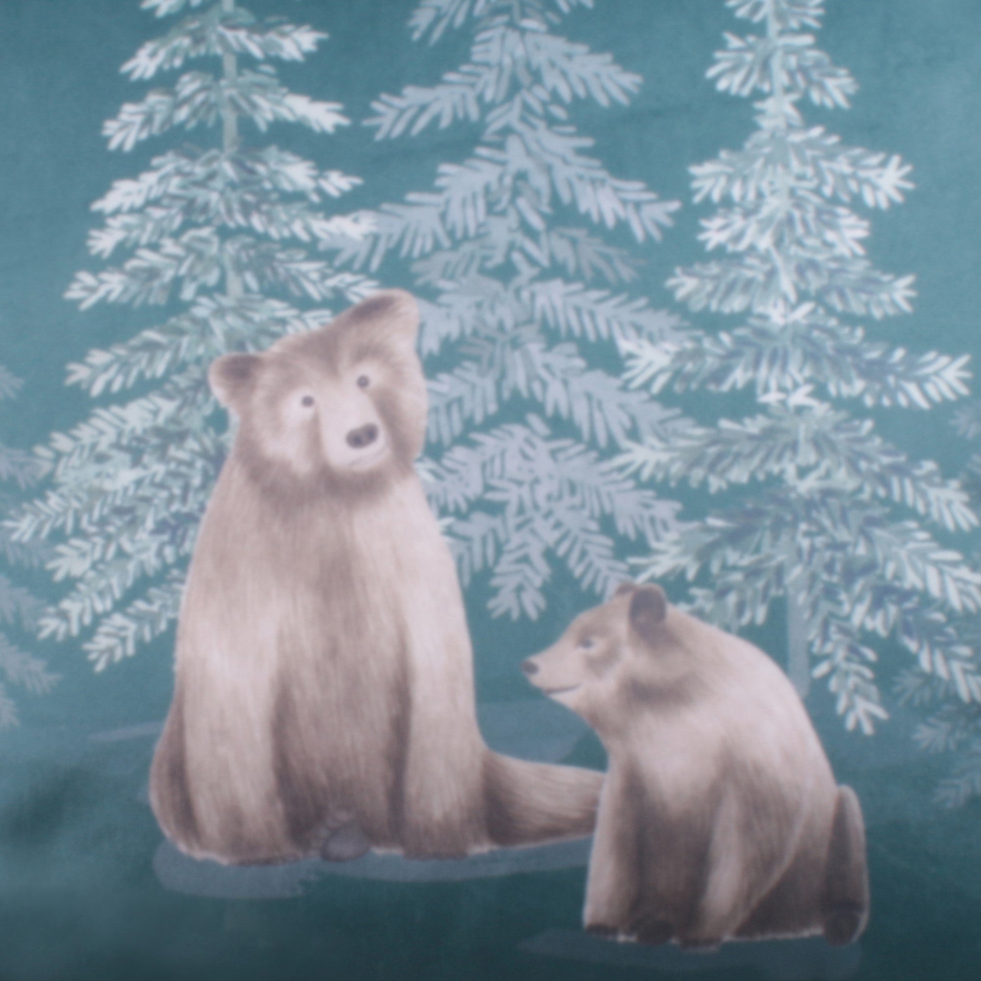 Cushion Cover Bear Walks by D&D Lodge in Teal