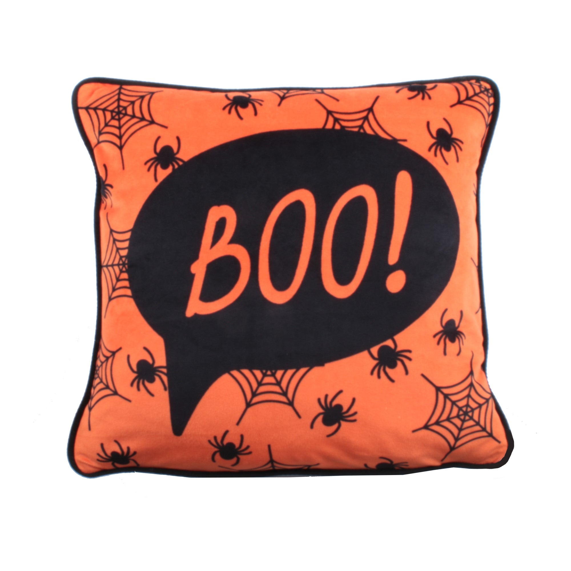 Filled Cushion Halloween Boo by Bedlam in Orange