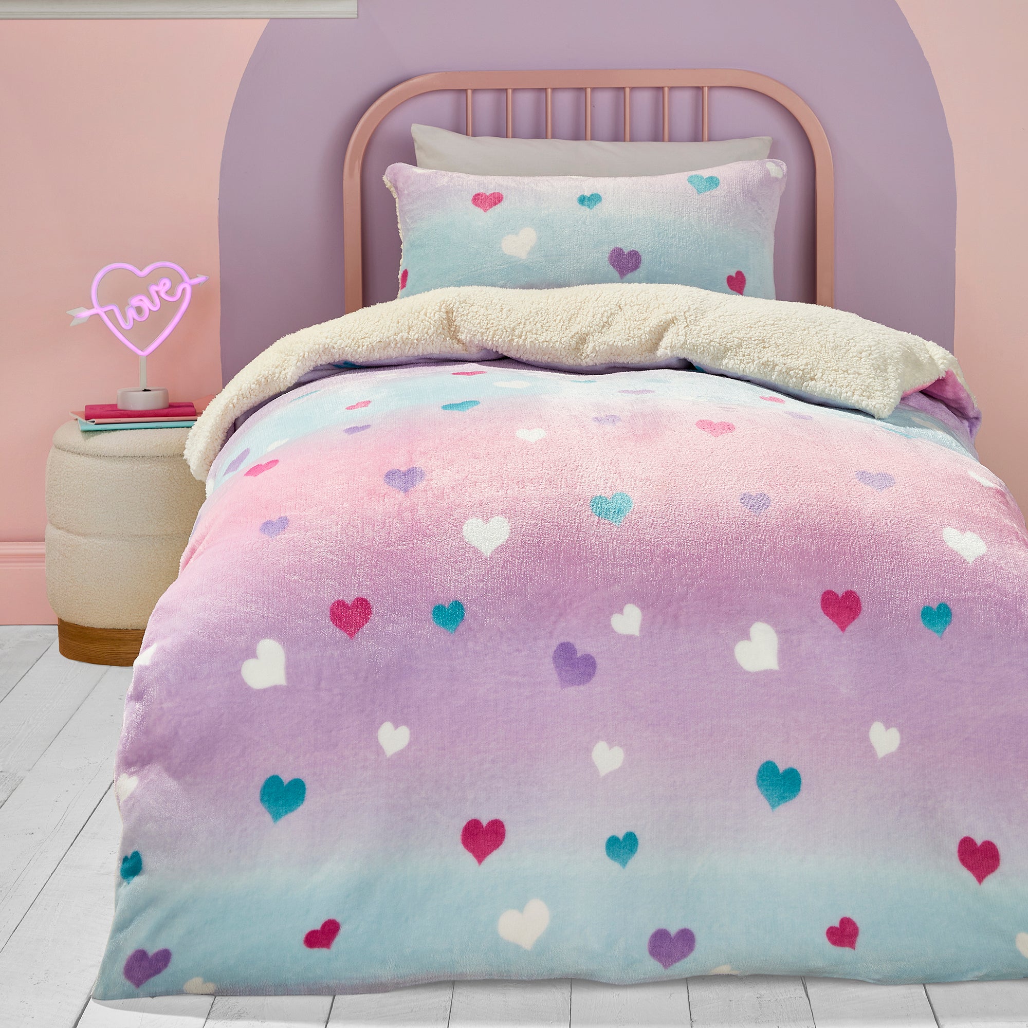 Duvet Cover Set Cosy Ombre Heart by Bedlam in Multi