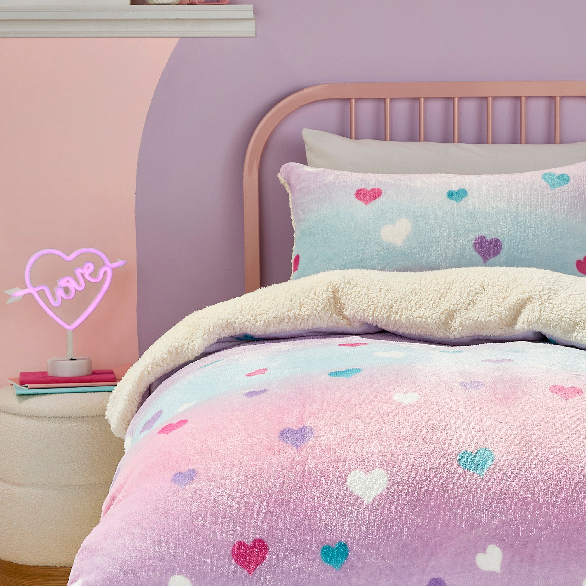 Duvet Cover Set Cosy Ombre Heart by Bedlam in Multi