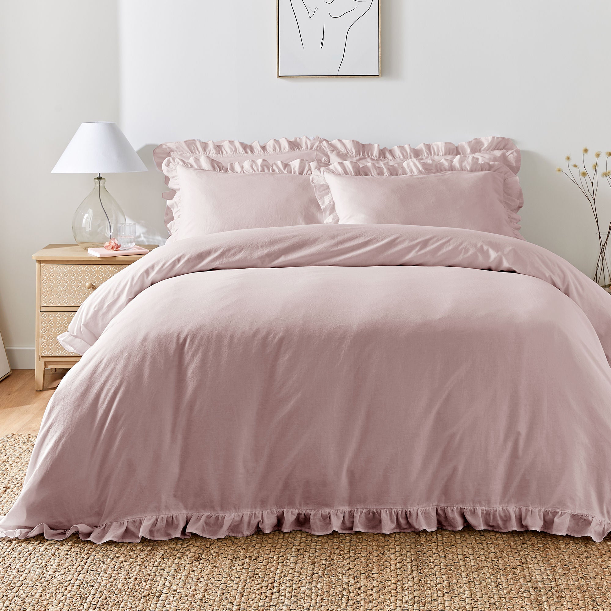 Duvet Cover Set Cassia Frill by Appletree Loft in Lavender