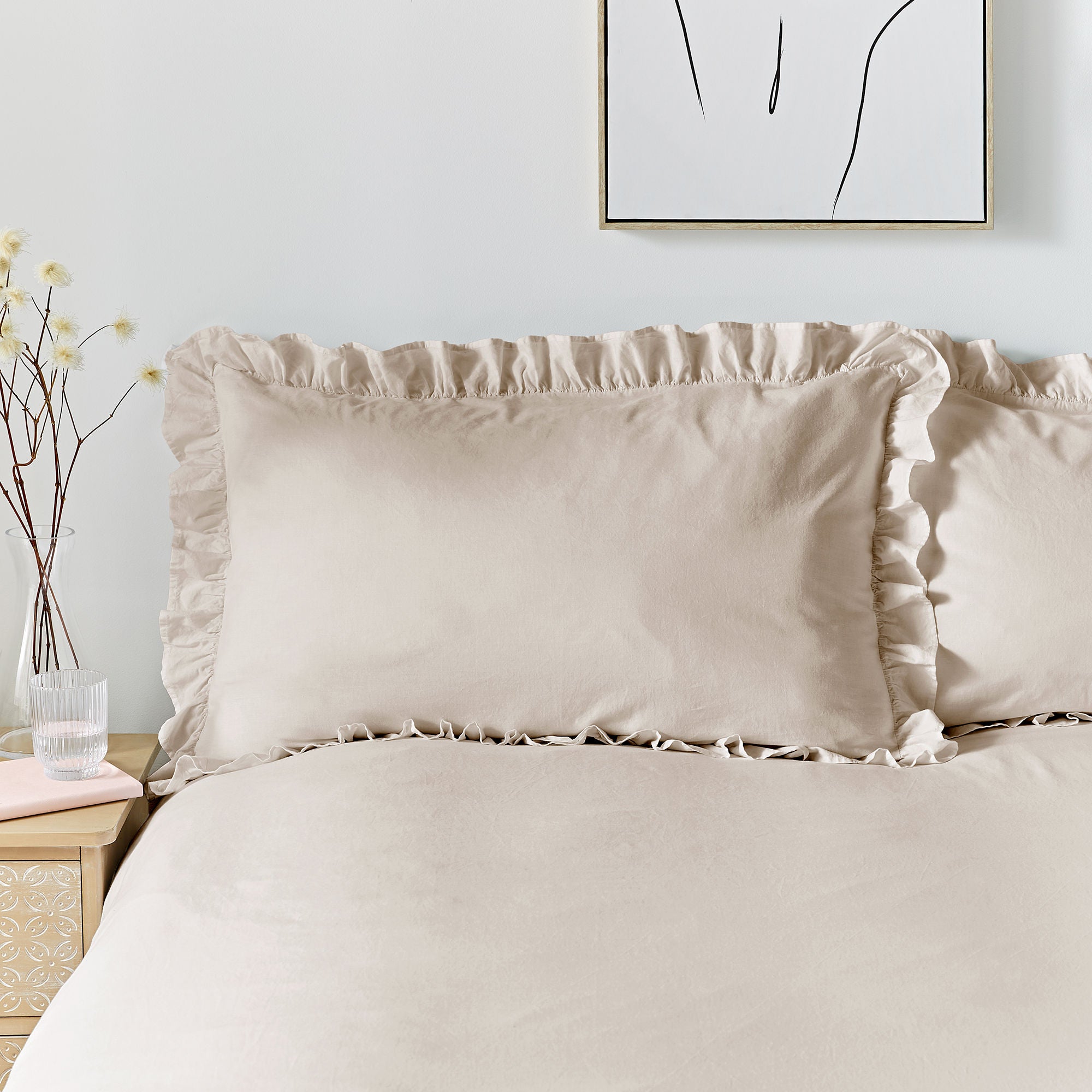 Duvet Cover Set Cassia Frill by Appletree Loft in Natural