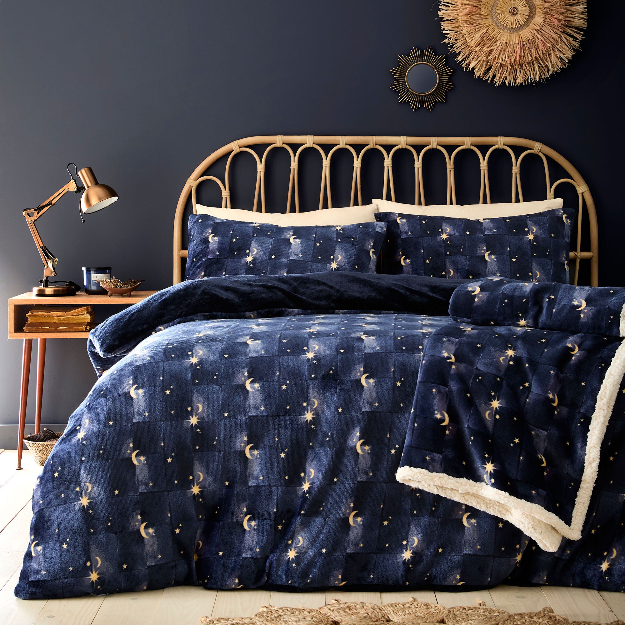 Duvet Cover Set Cosmic Star by Fusion Snug in Navy