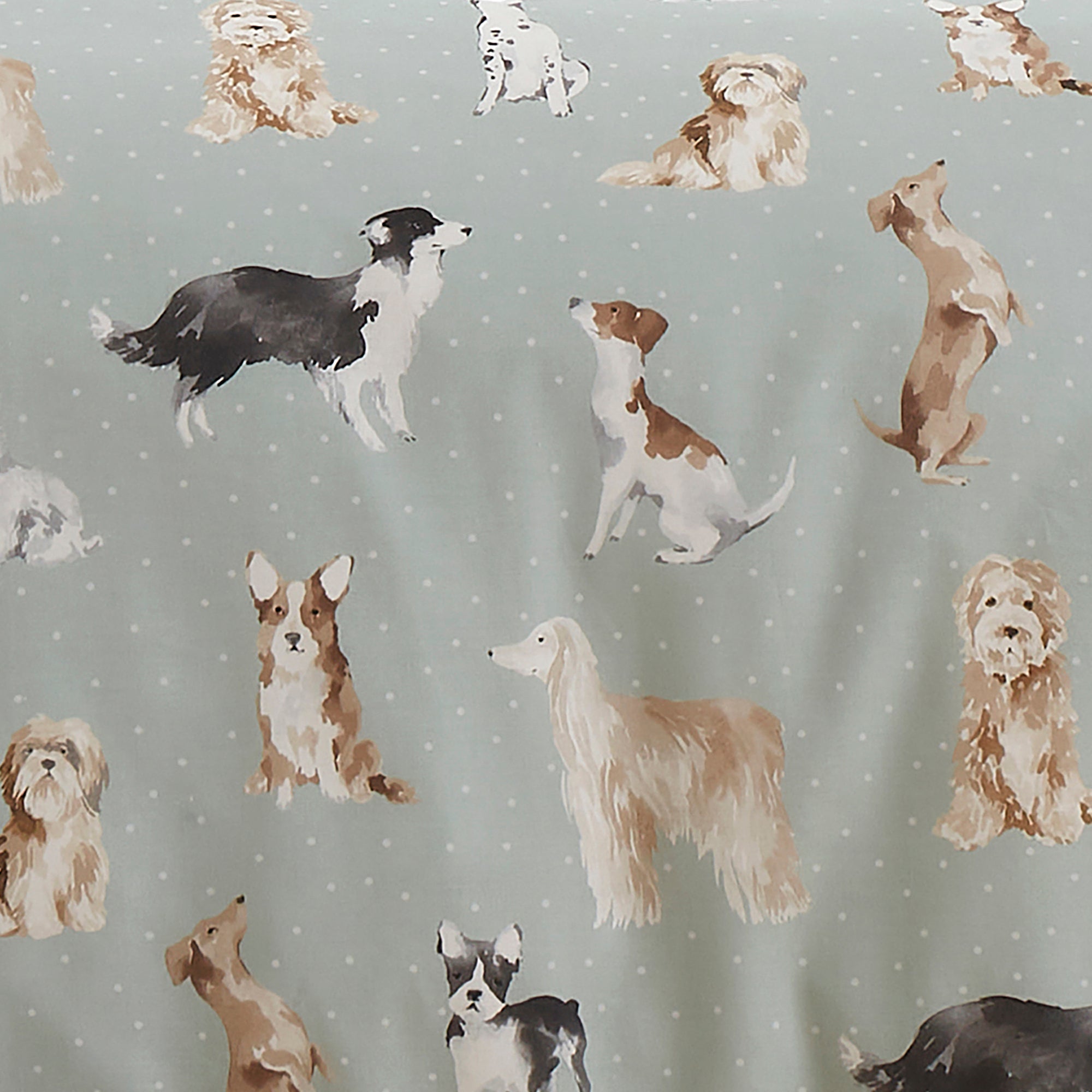 Duvet Cover Set Cute Dogs by Fusion in Duck Egg