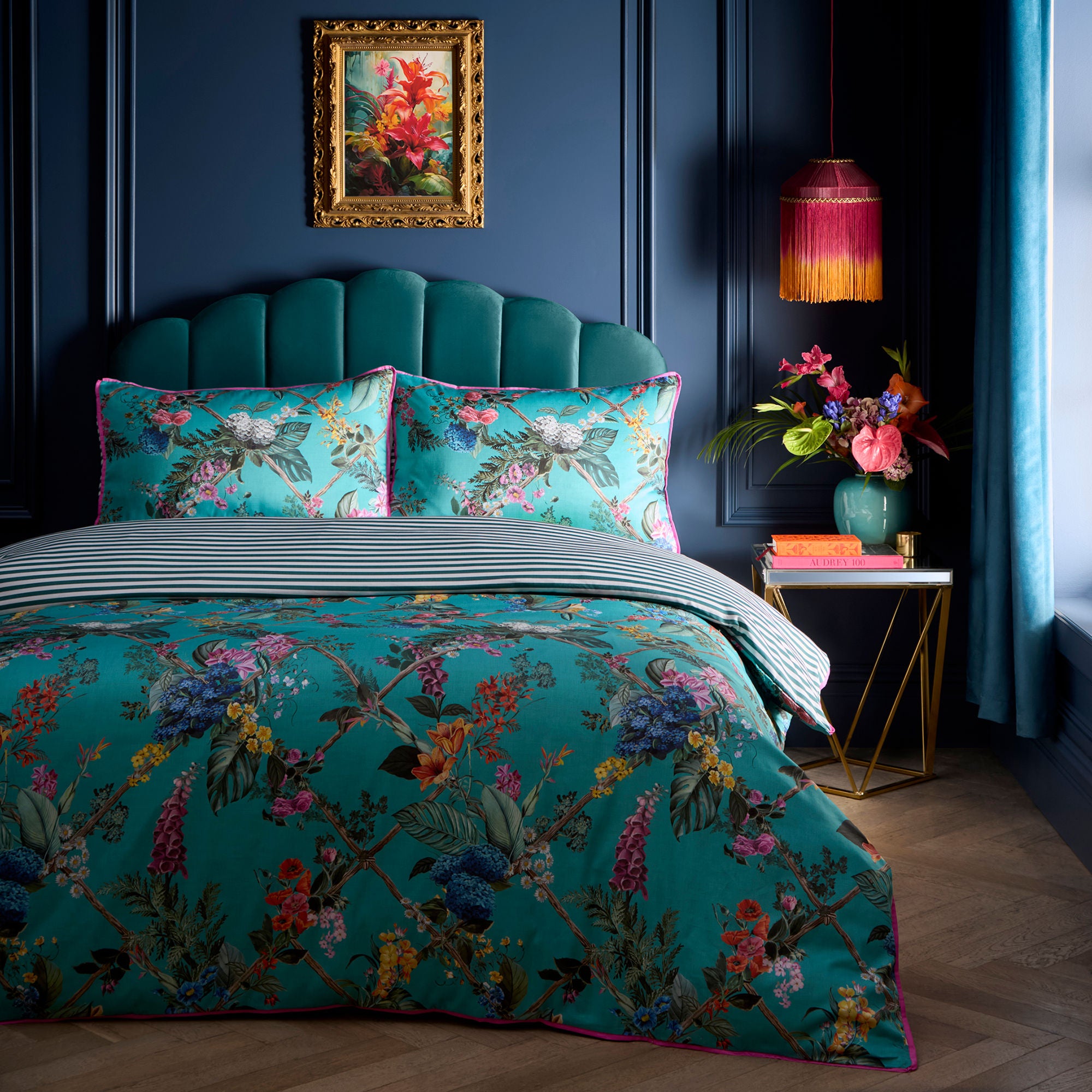 Duvet Cover Set Cotswold Fantasia by Laurence Llewelyn-Bowen in Teal