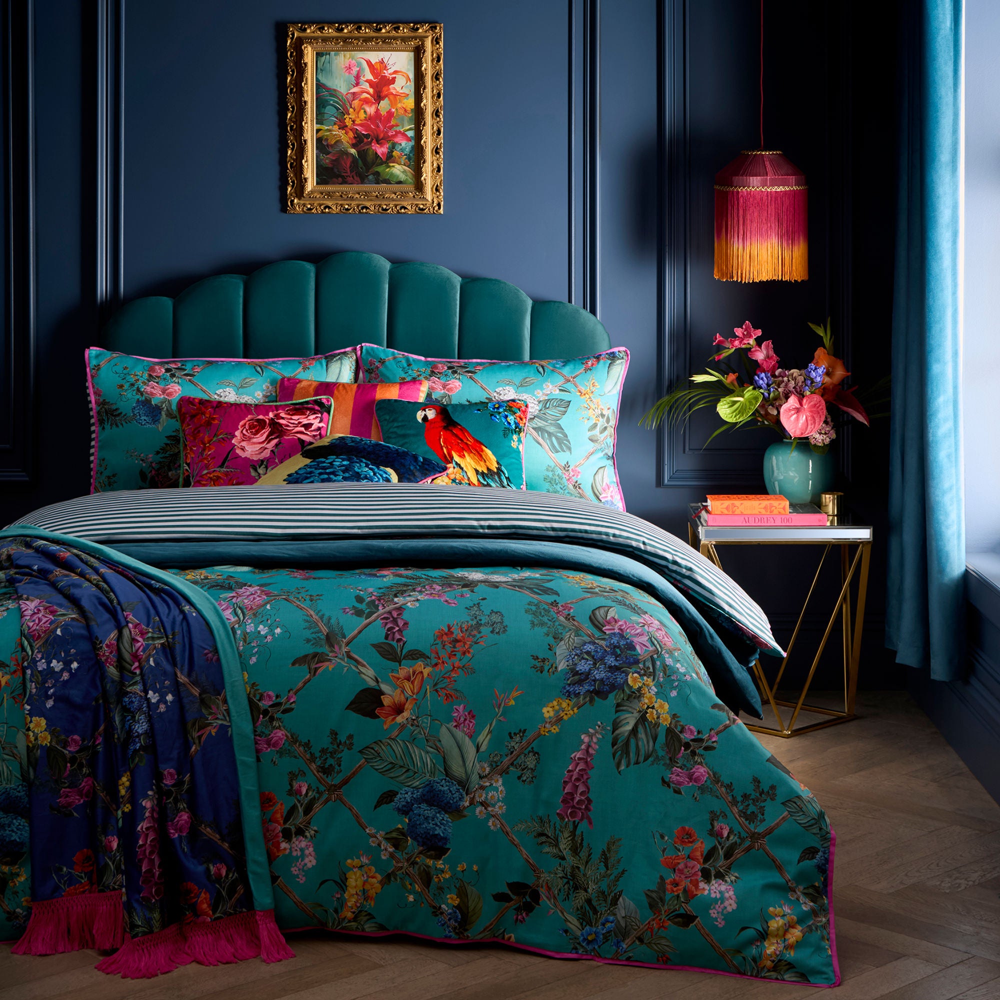 Duvet Cover Set Cotswold Fantasia by Laurence Llewelyn-Bowen in Teal