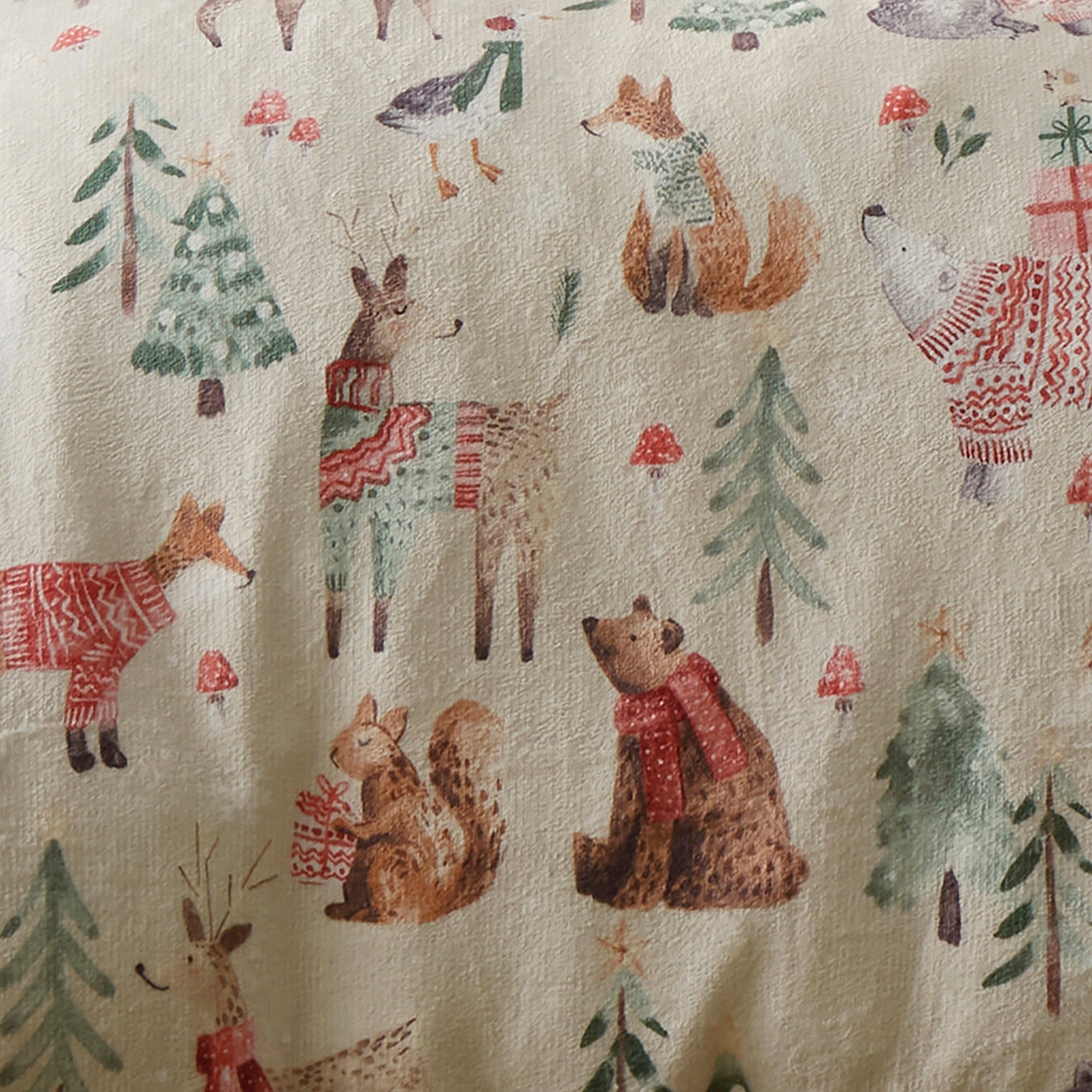 Duvet Cover Set Christmas Woodland Animals by Fusion in Natural