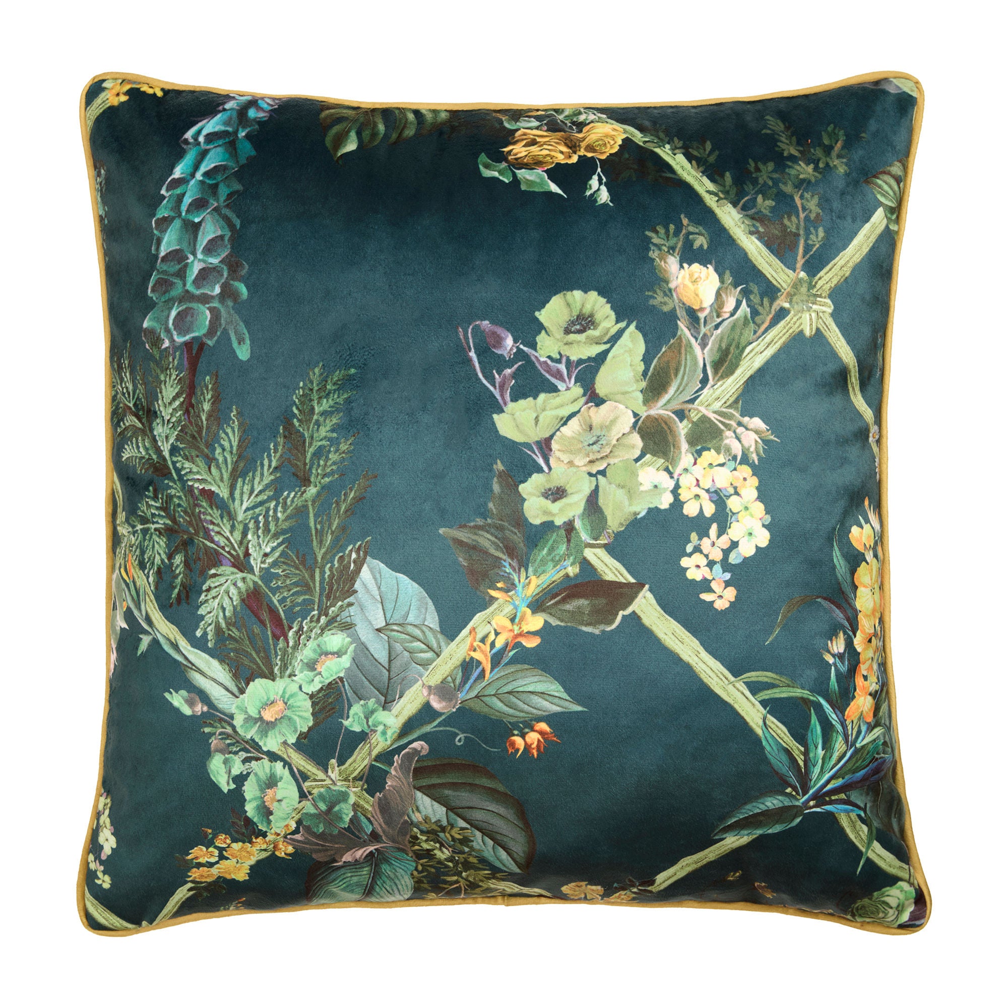 Cushion Cotswold Fantasia Dawn by Laurence Llewelyn-Bowen in Green