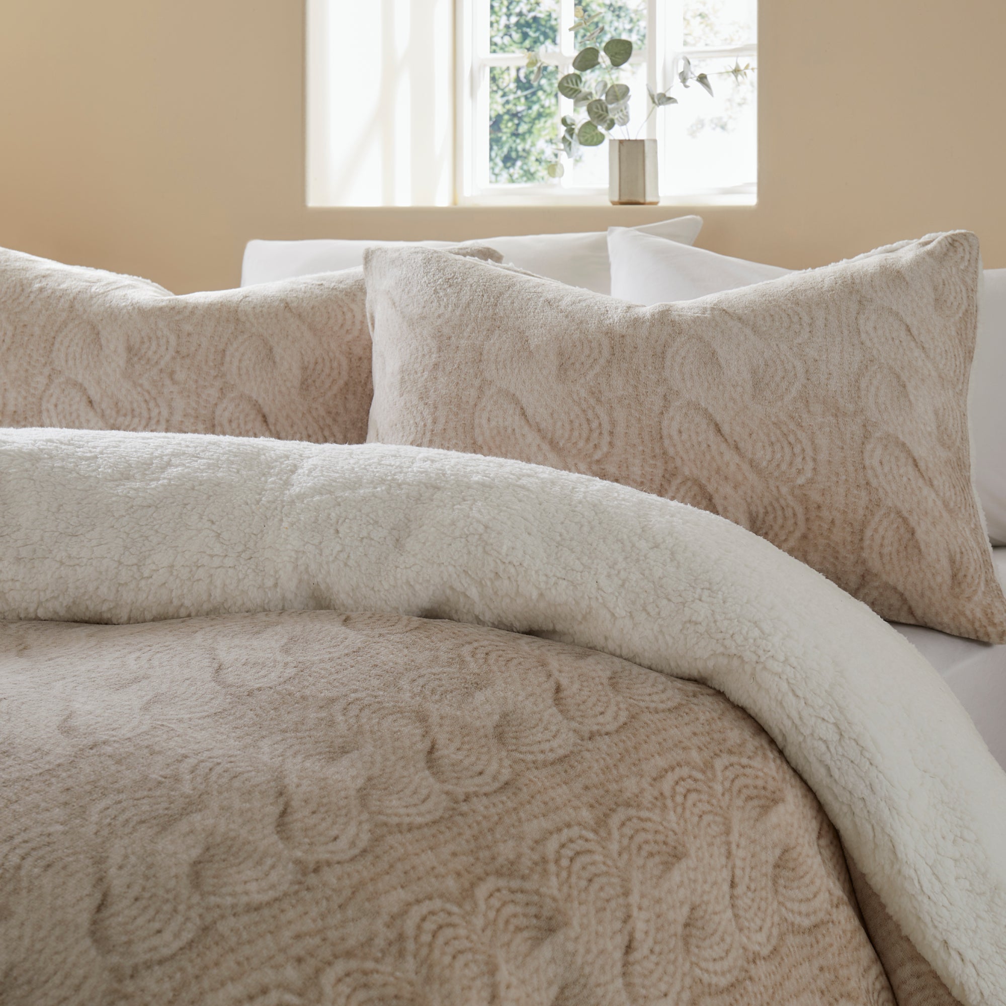 Duvet Cover Set Cable Knit by Fusion Snug in Natural