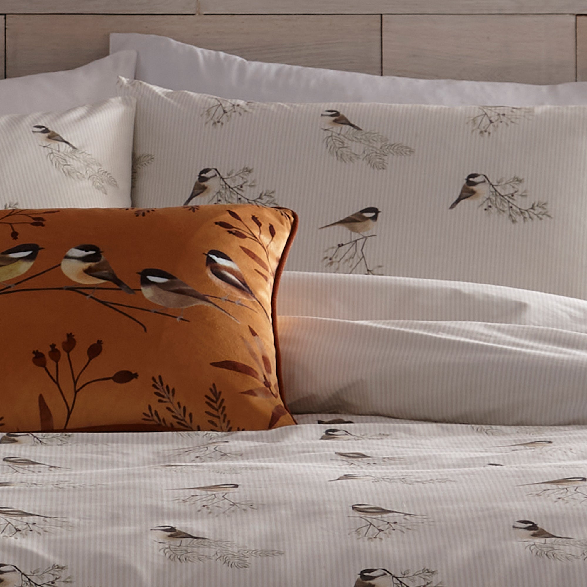 Filled Cushion Chickadee's by D&D Lodge in Gold