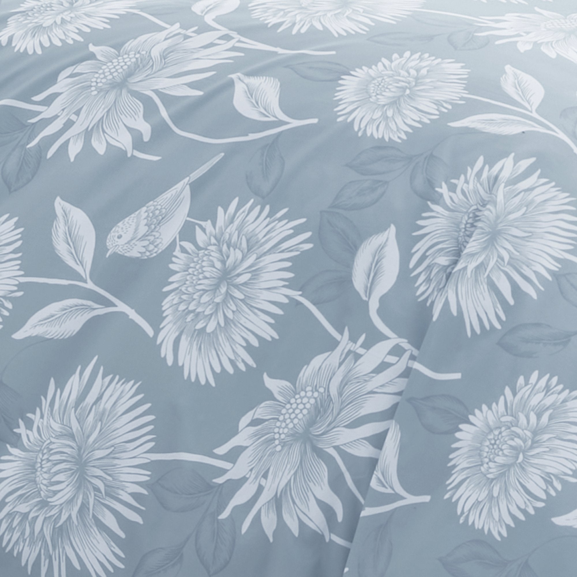 Duvet Cover Set Chrysanthemum by Dreams & Drapes Design in Blue