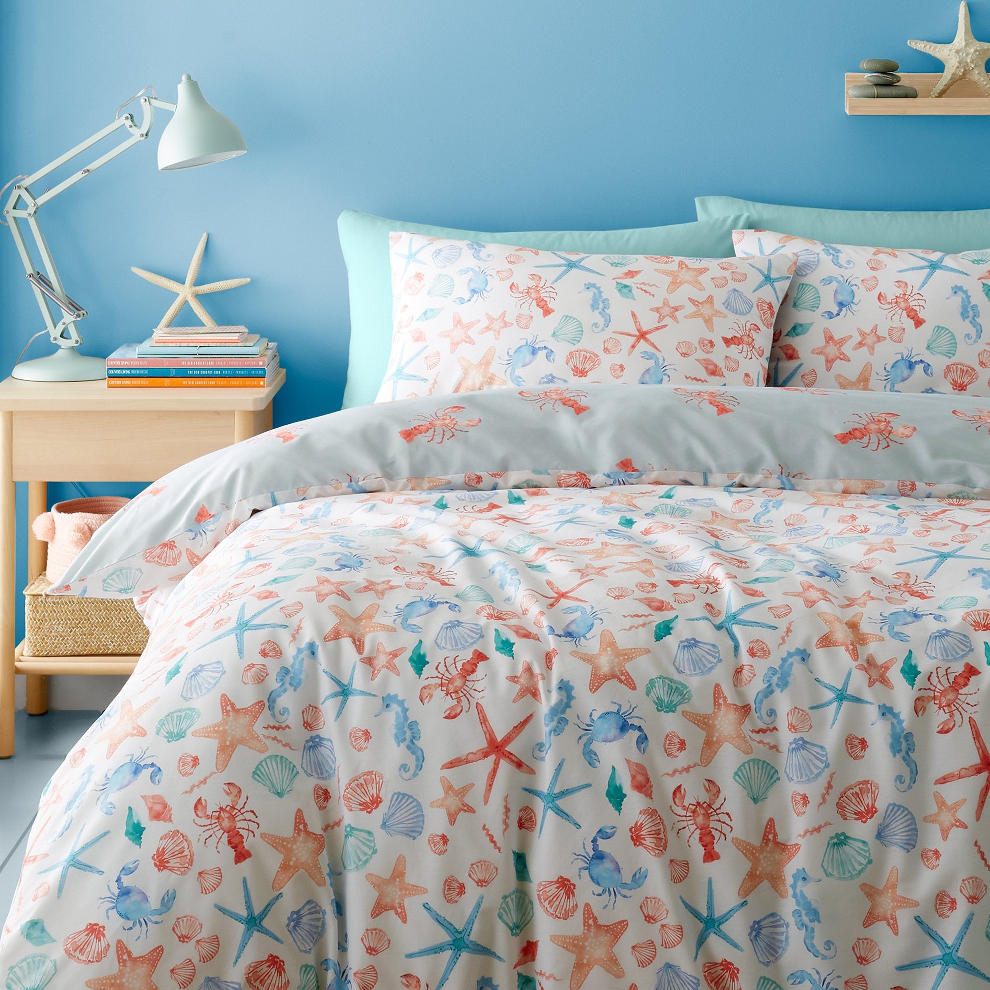 Duvet Cover Set Coastal Bay by Fusion in Coral/Camel