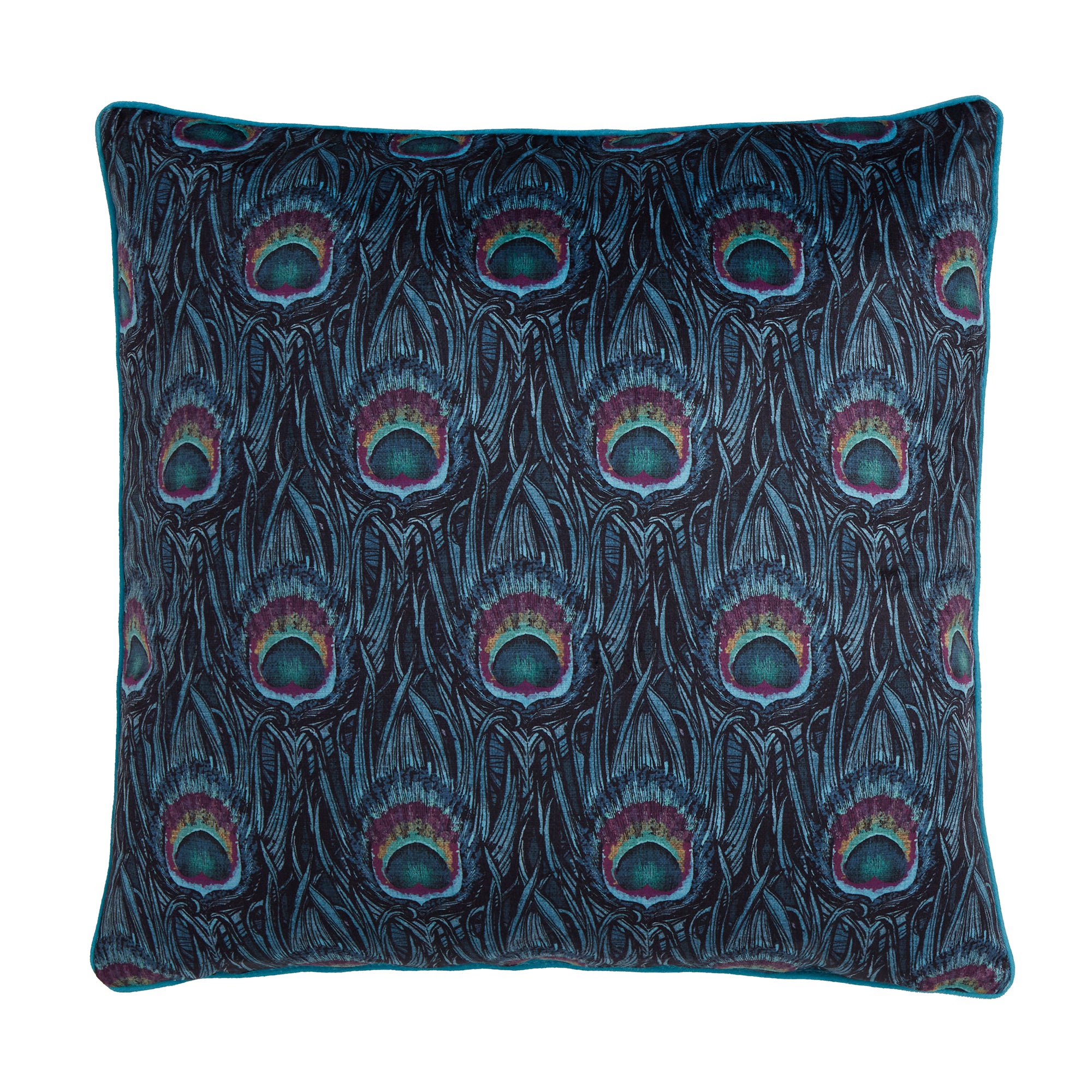 Cushion Dandy Peacock by Laurence Llewelyn-Bowen in Teal