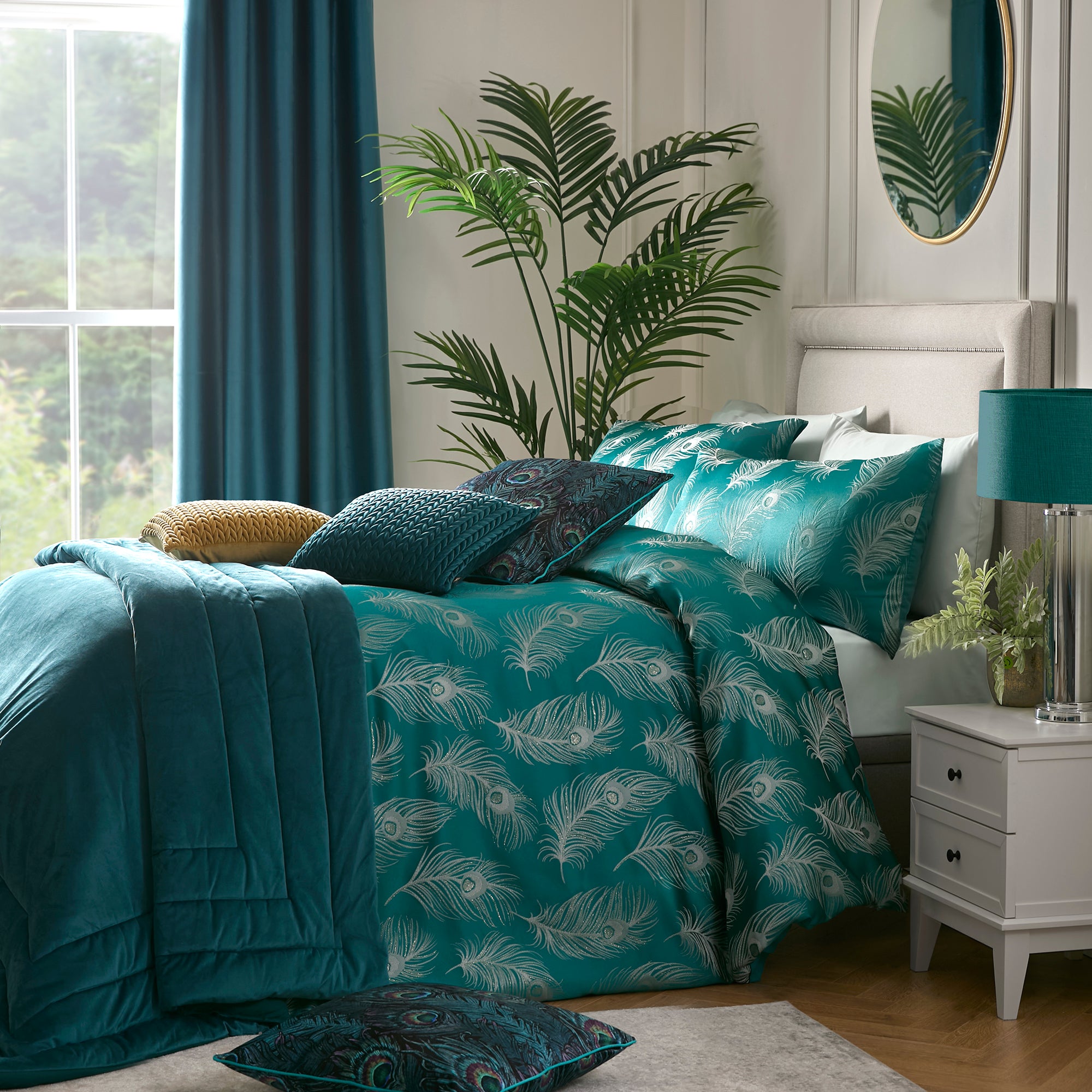 Duvet Cover Set Dandy by Laurence Llewelyn-Bowen in Teal