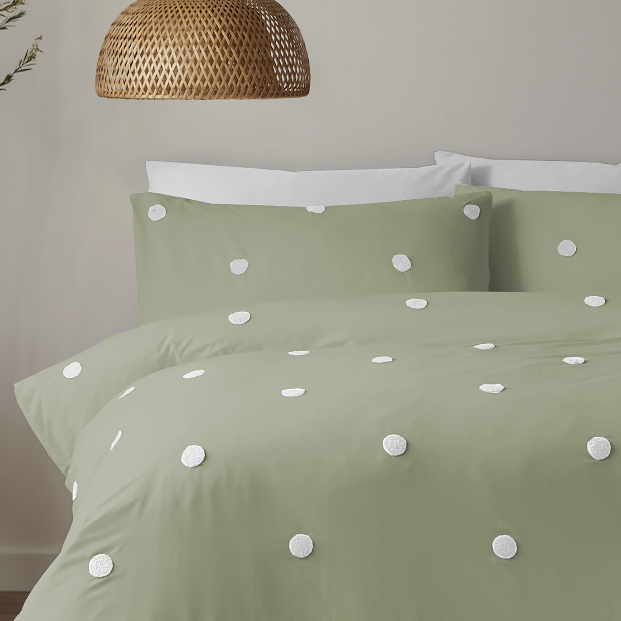 Duvet Cover Set Dot Garden by Appletree Boutique in Sage