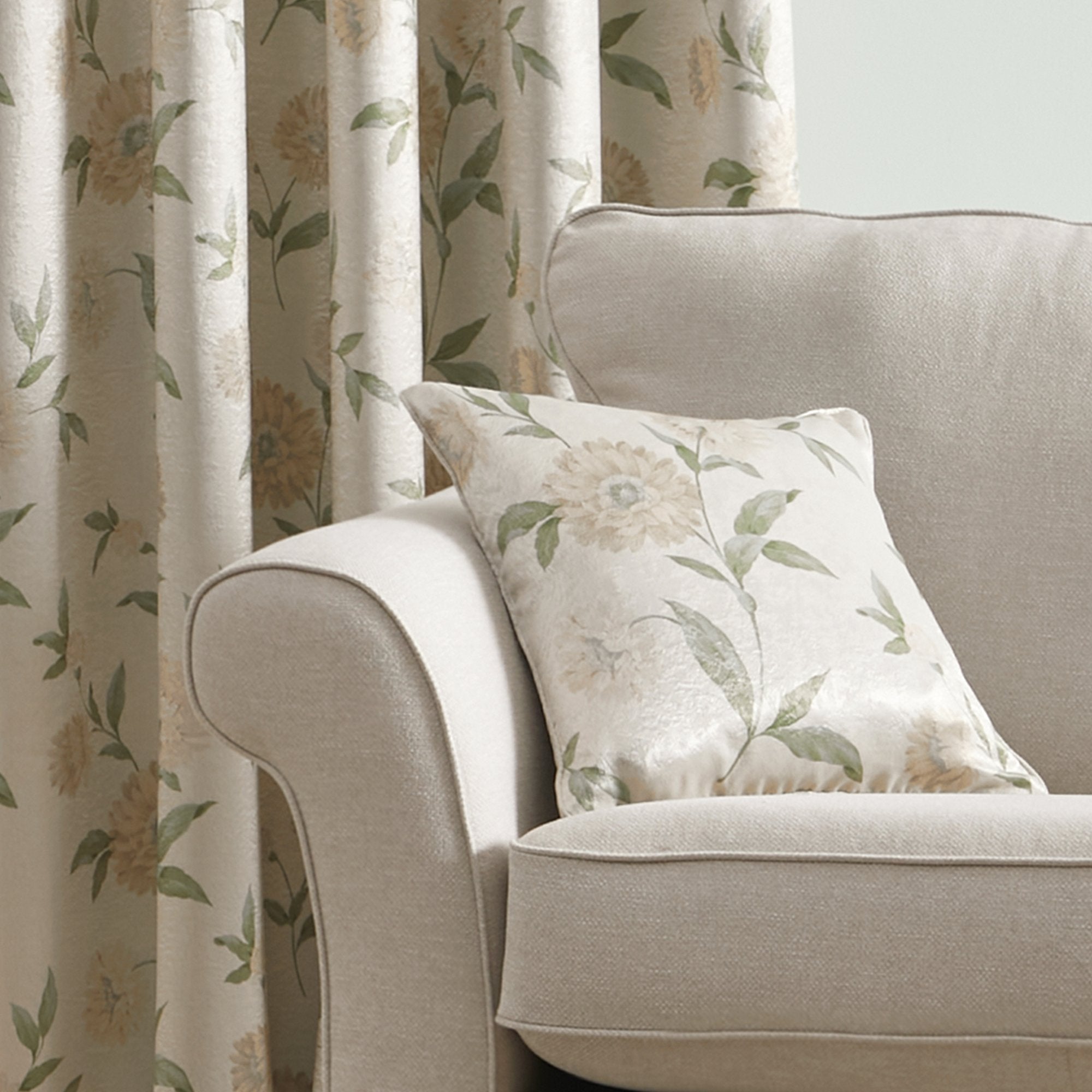 Cushion Dahlia by Dreams & Drapes Curtains in Natural