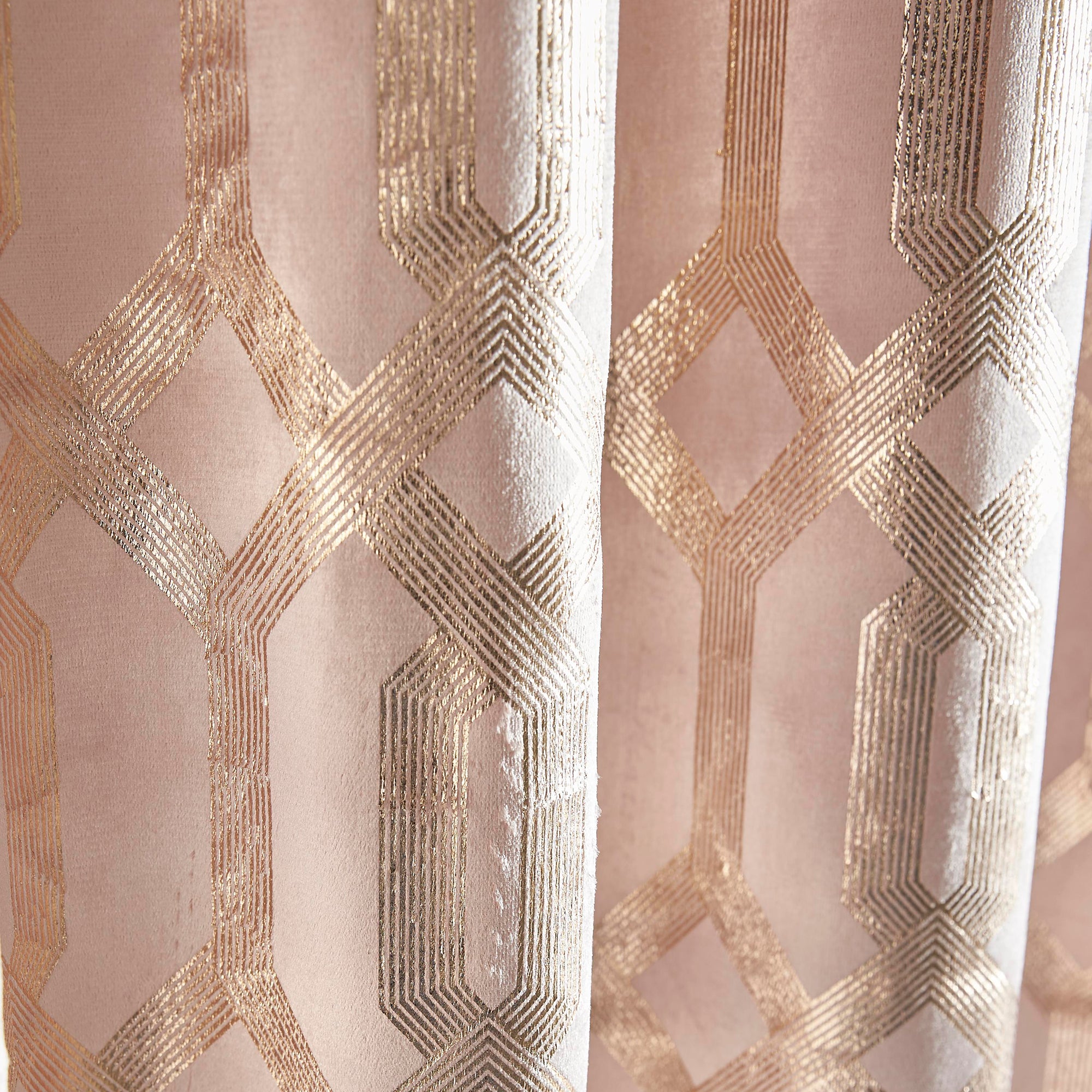 Pair of Eyelet Curtains Darla by Curtina in Blush