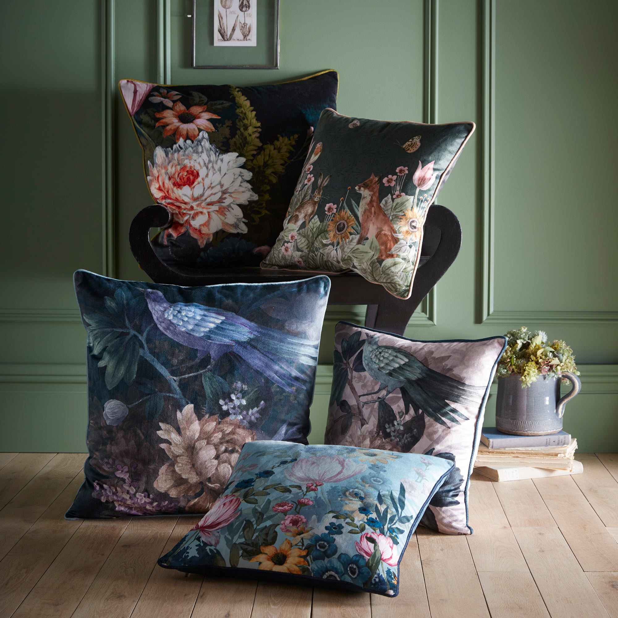 Filled Cushion Dawbury by Appletree Heritage in Teal