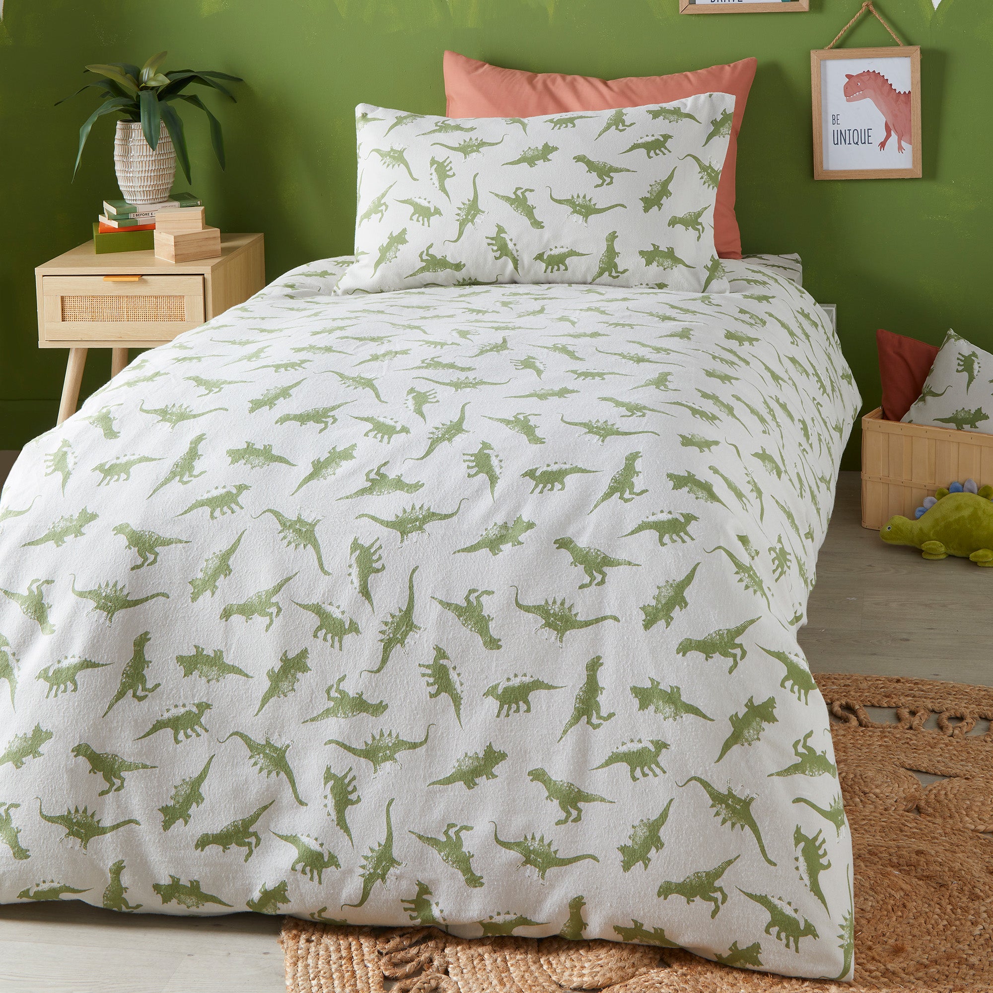 Duvet Cover Set Dino by Bedlam in Green