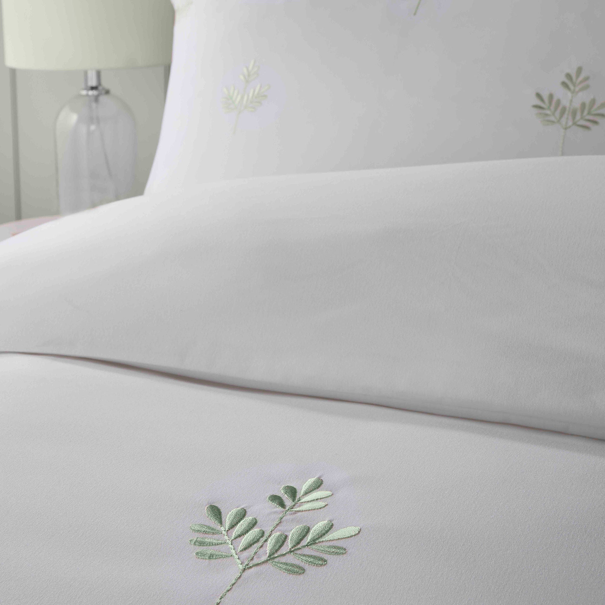 Duvet Cover Set Emily Embroidery by Serene in Green