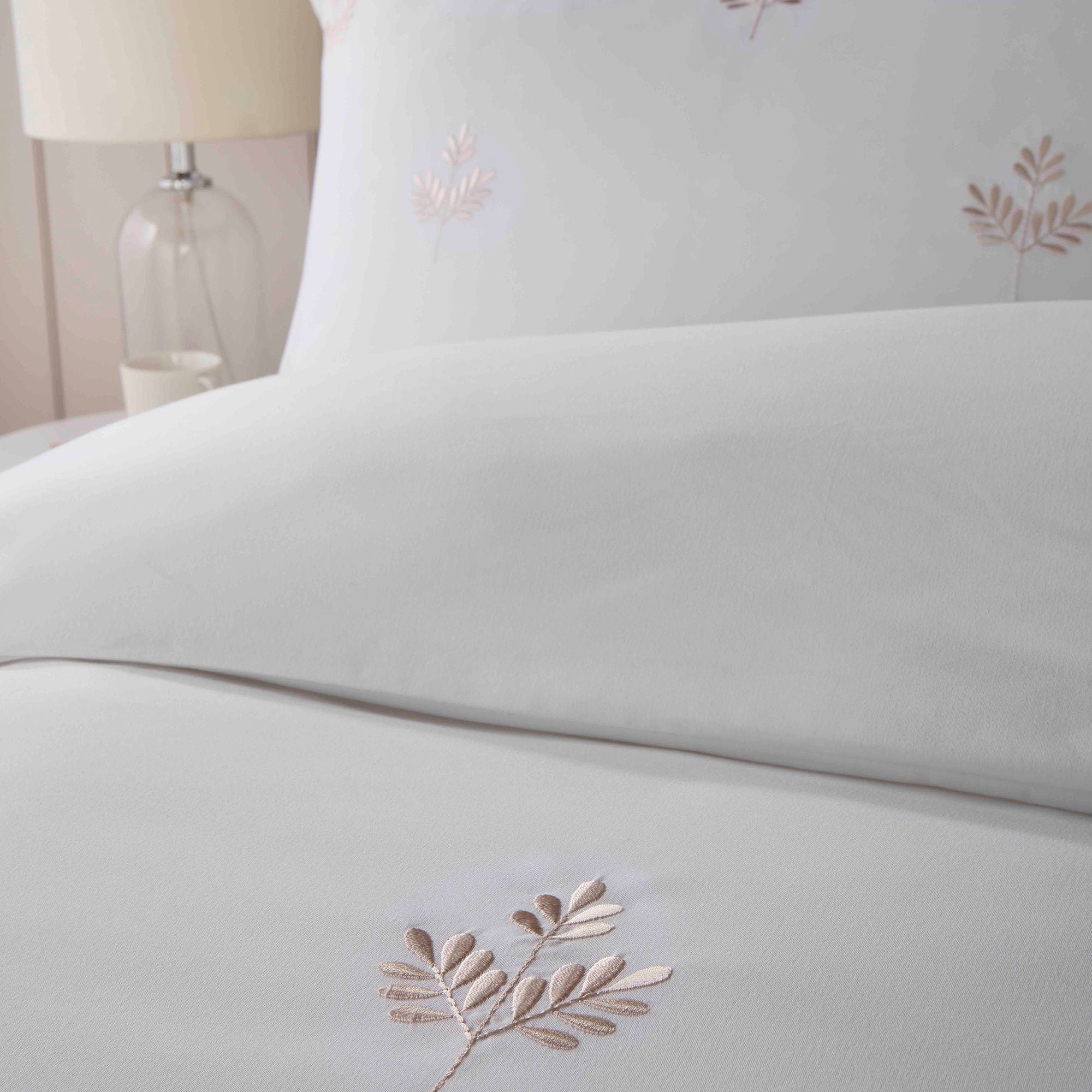 Duvet Cover Set Emily Embroidery by Serene in Natural