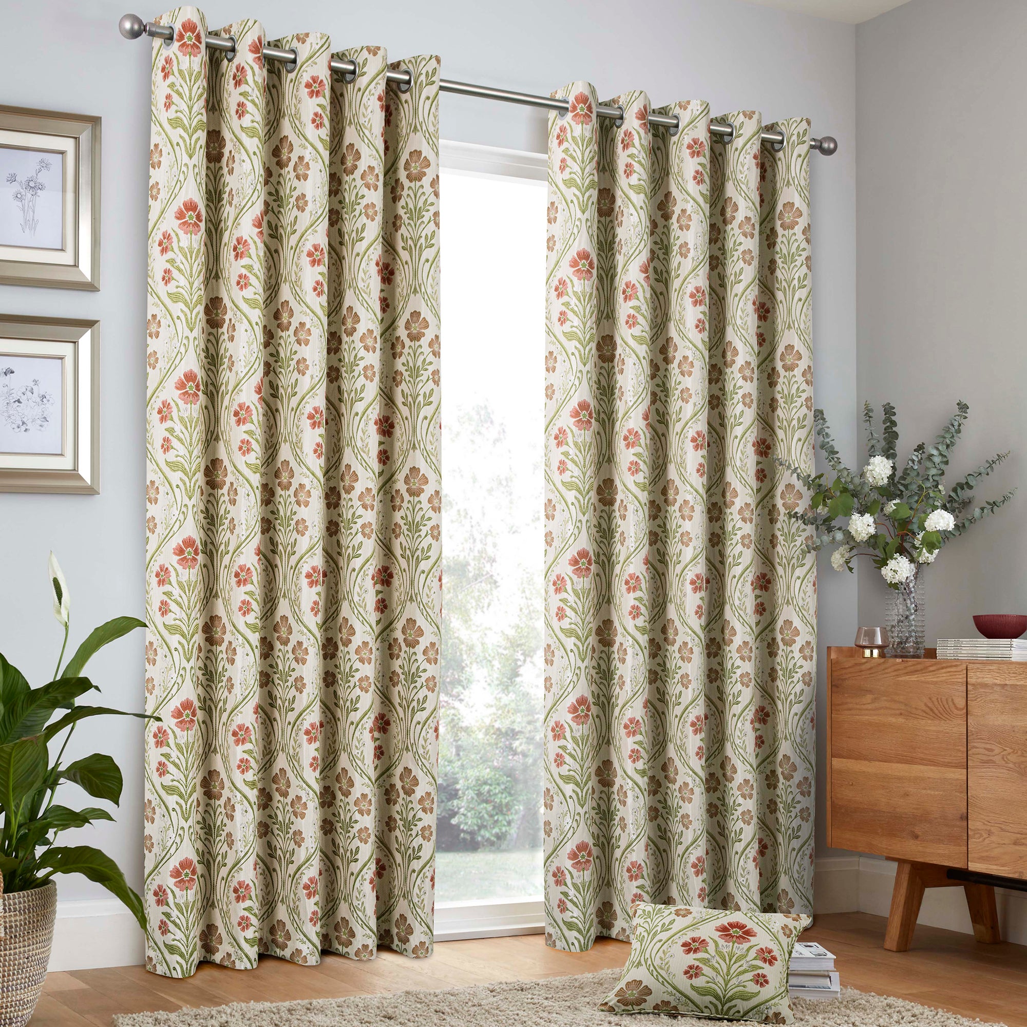 Pair of Eyelet Curtains Estelle by Curtina in Natural