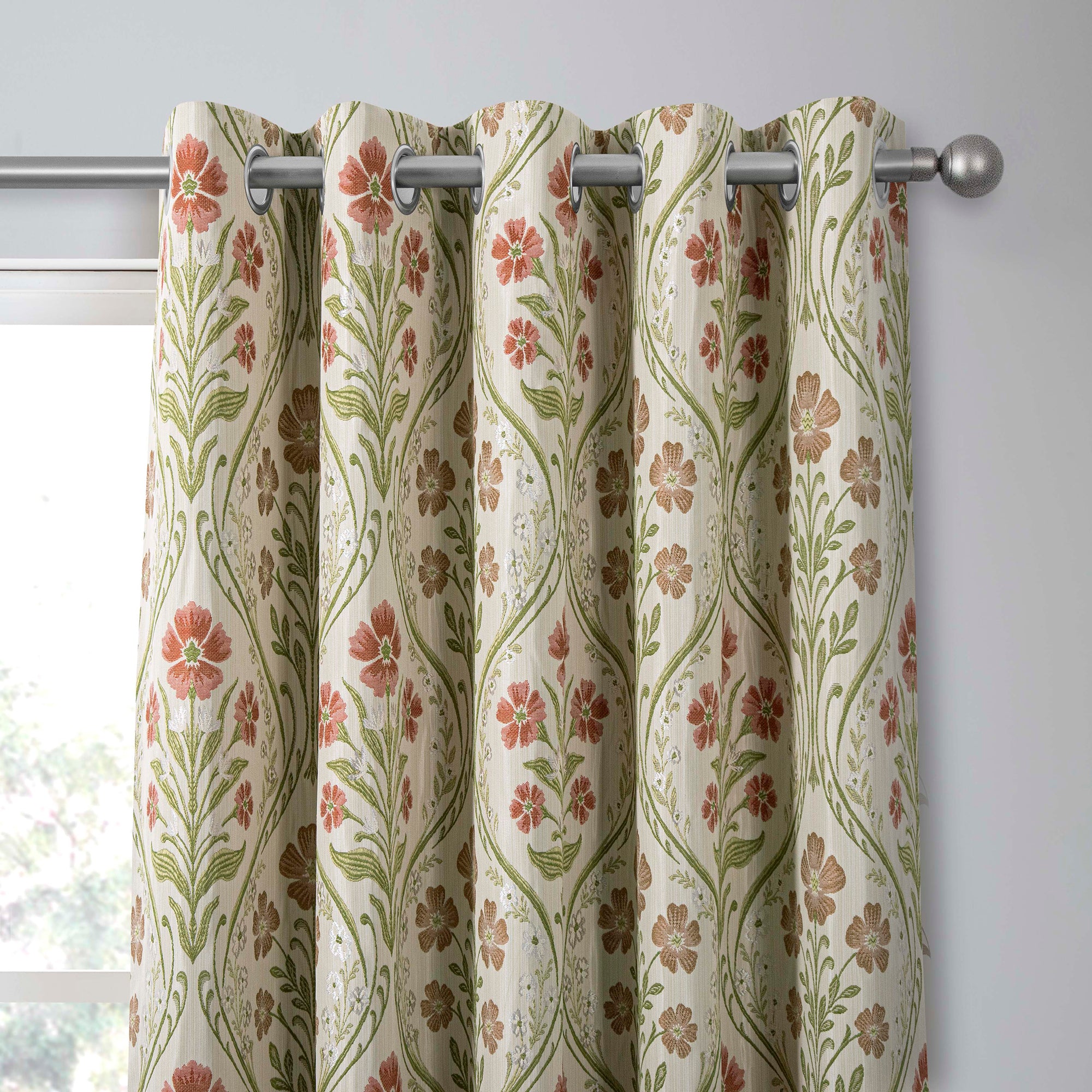 Pair of Eyelet Curtains Estelle by Curtina in Natural