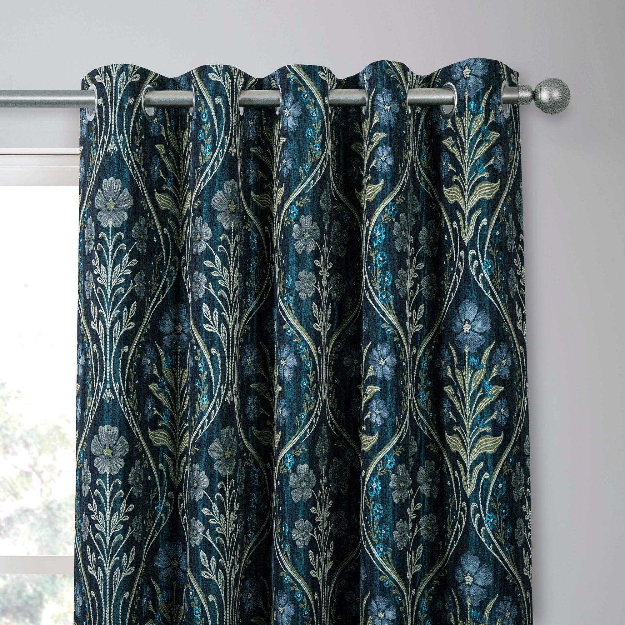 Pair of Eyelet Curtains Estelle by Curtina in Navy