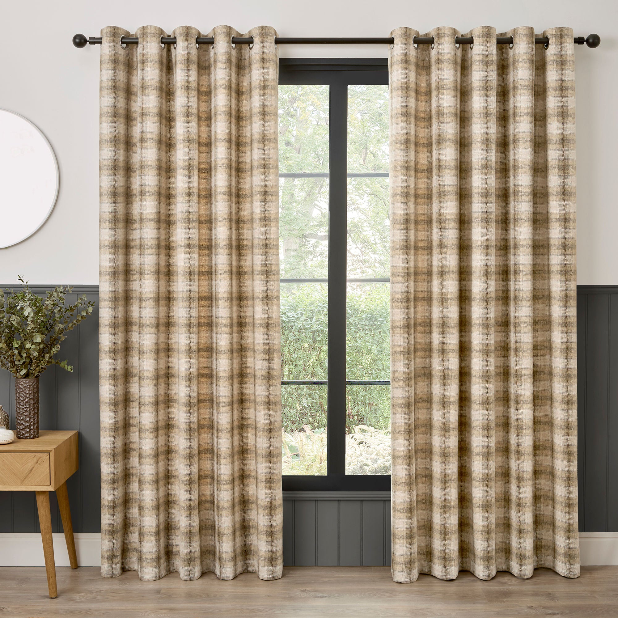 Pair of Eyelet Curtains Everett by Curtina in Natural