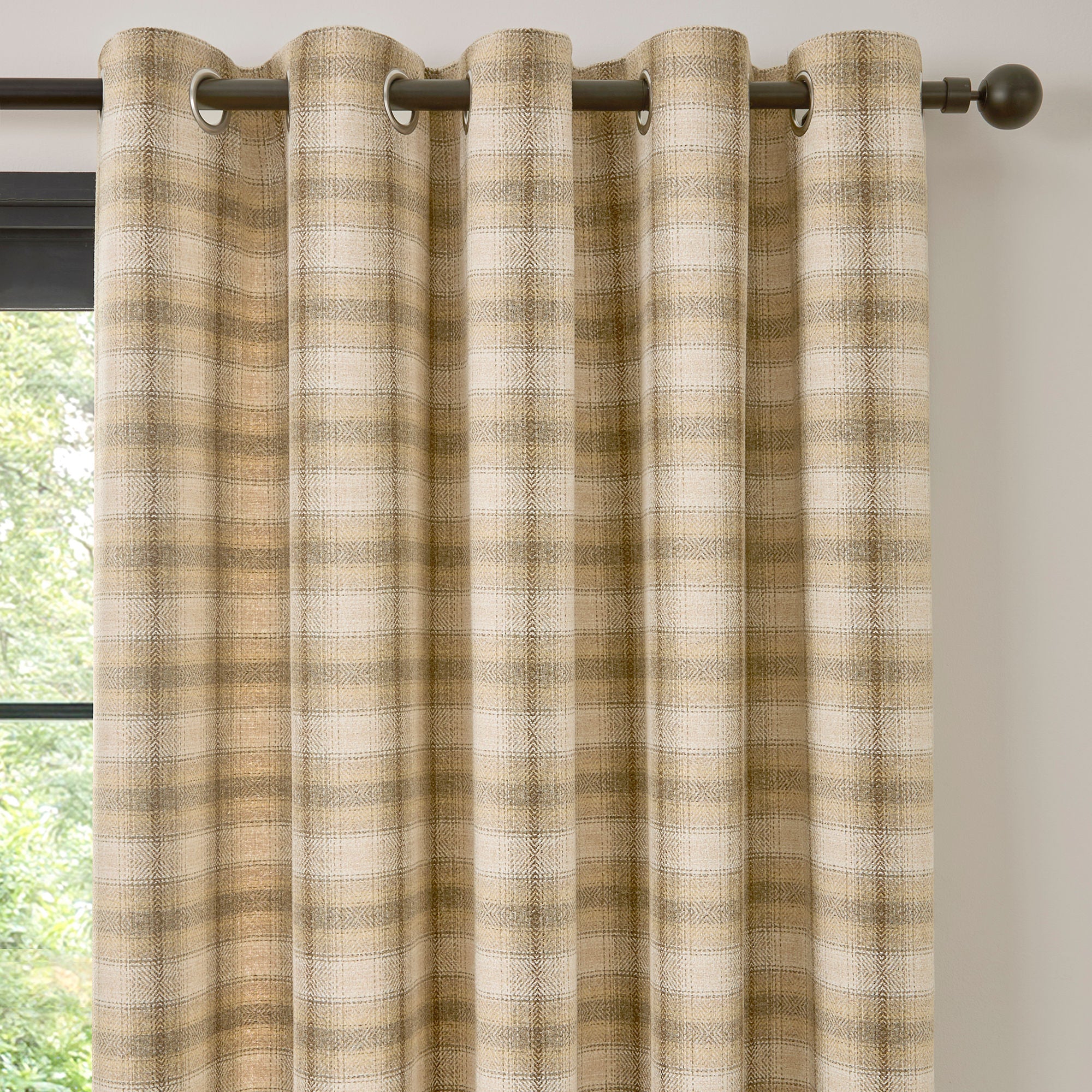 Pair of Eyelet Curtains Everett by Curtina in Natural