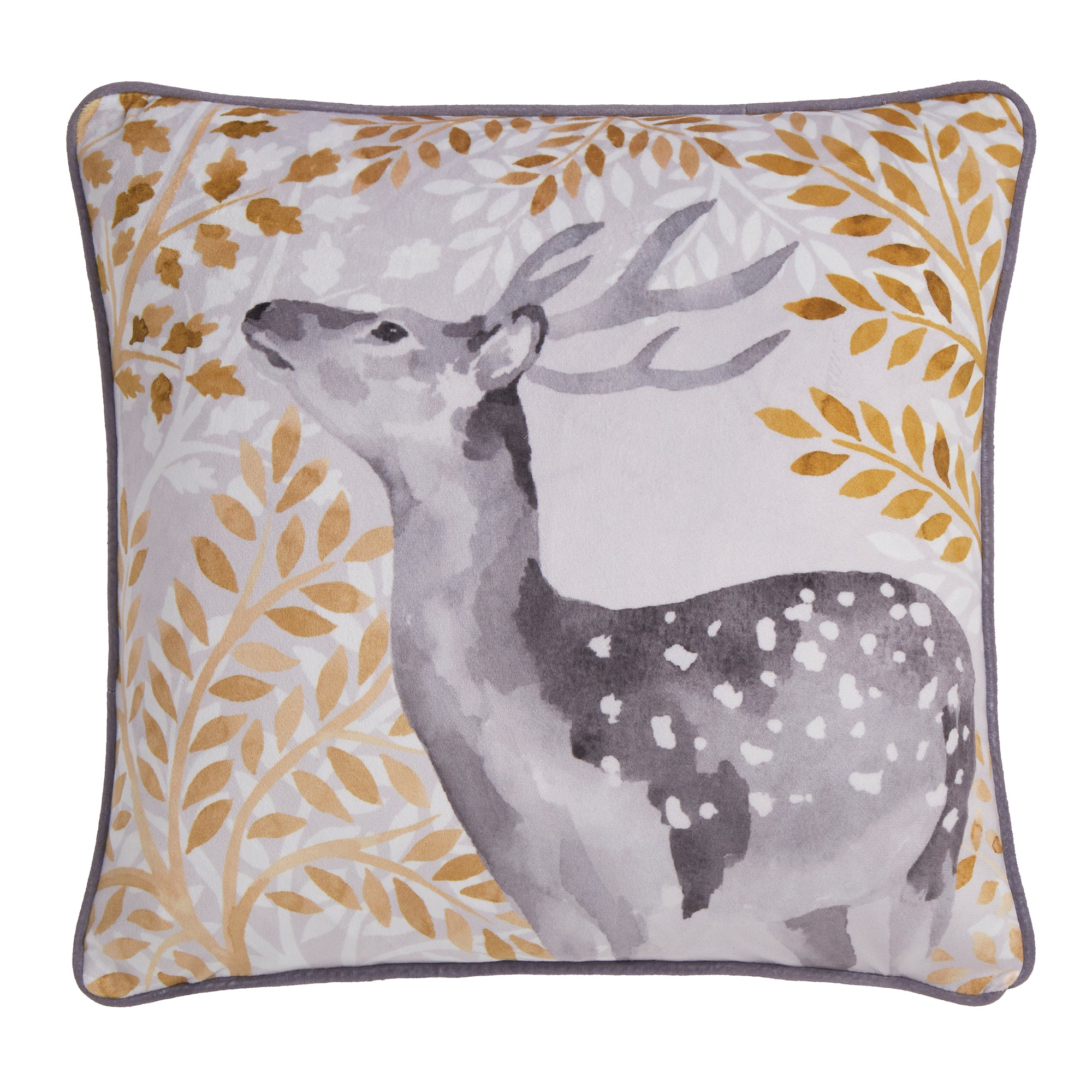 Cushion Forest Animals by Dreams & Drapes Lodge in Grey