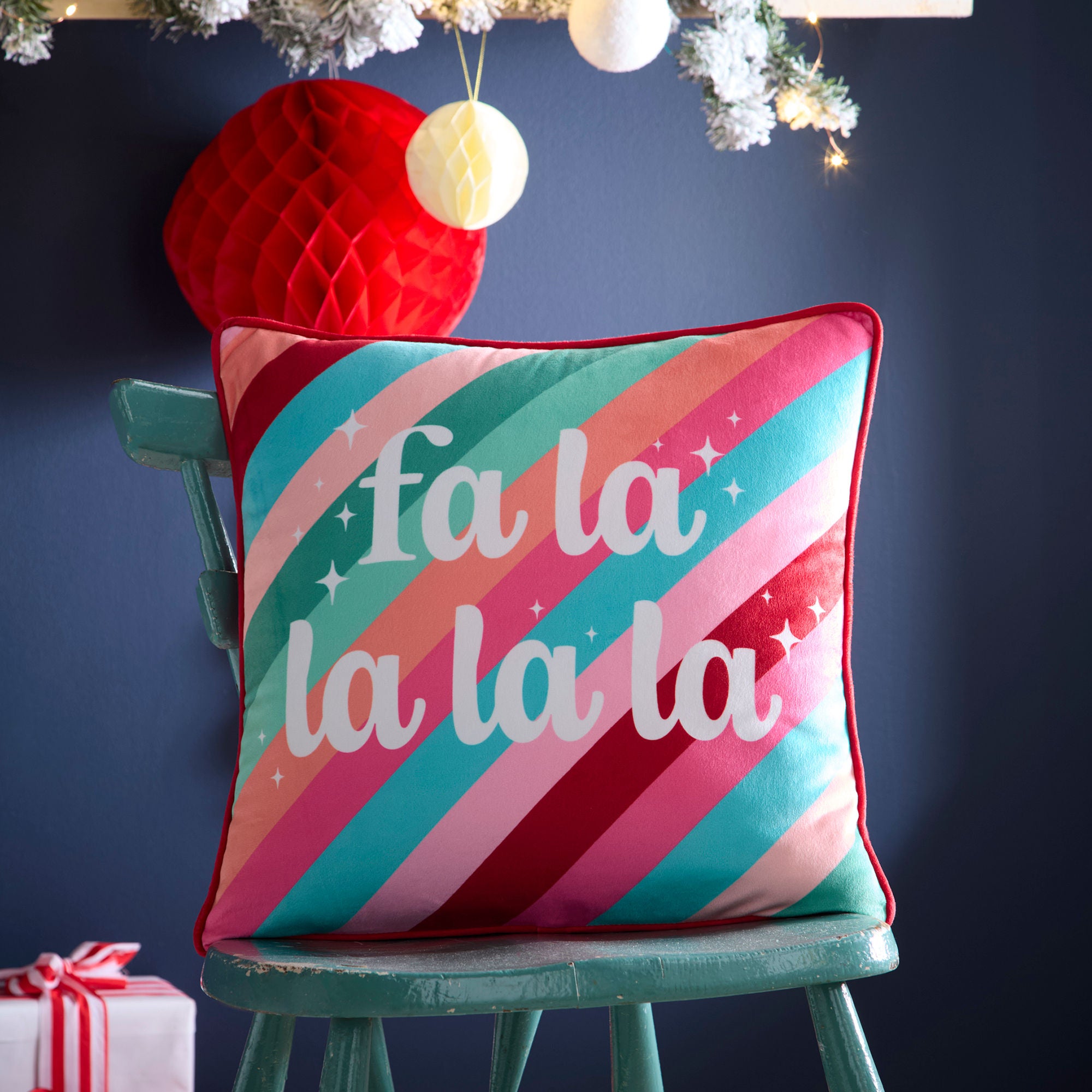 Cushion Christmas Fa La La by Fusion in Multi