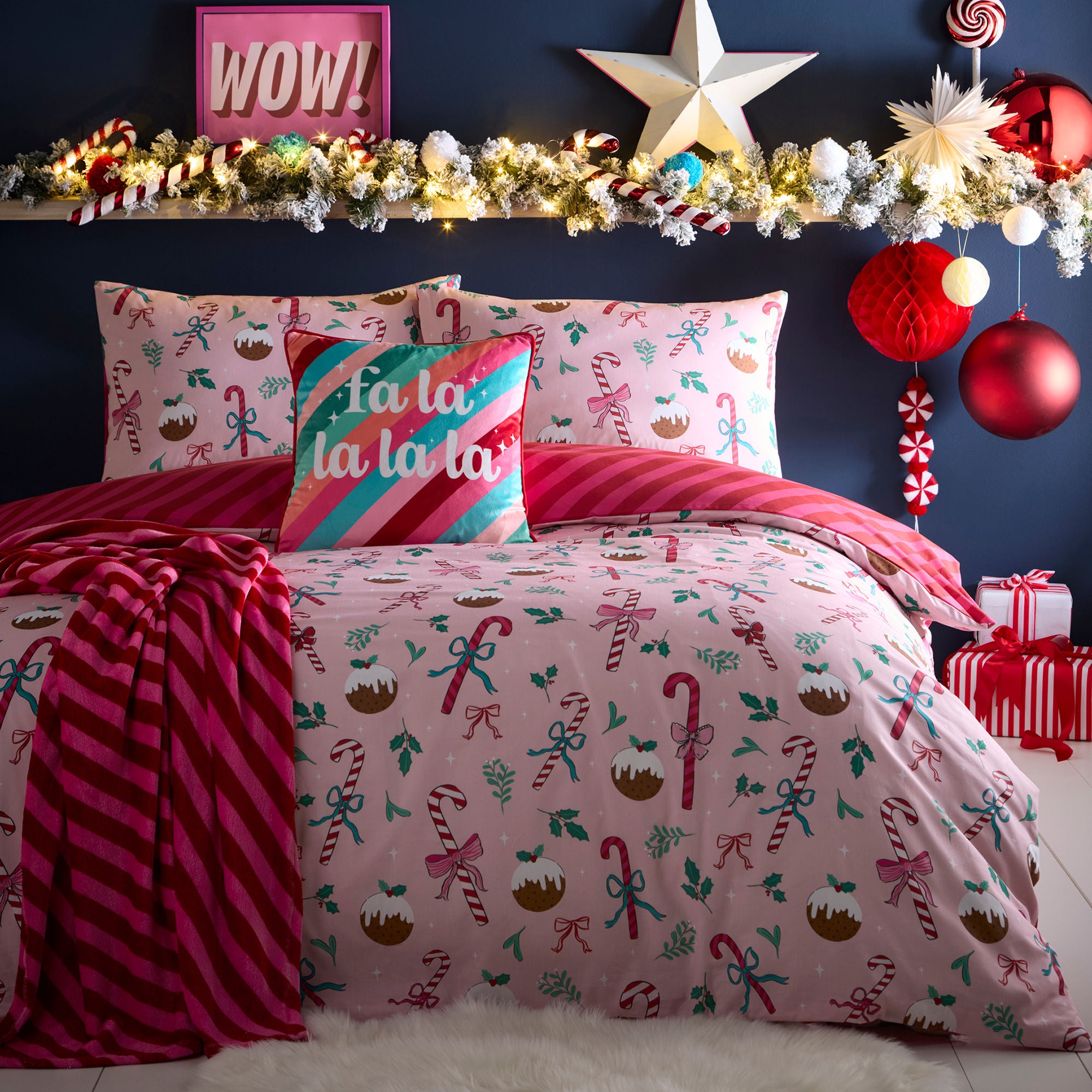 Cushion Christmas Fa La La by Fusion in Multi