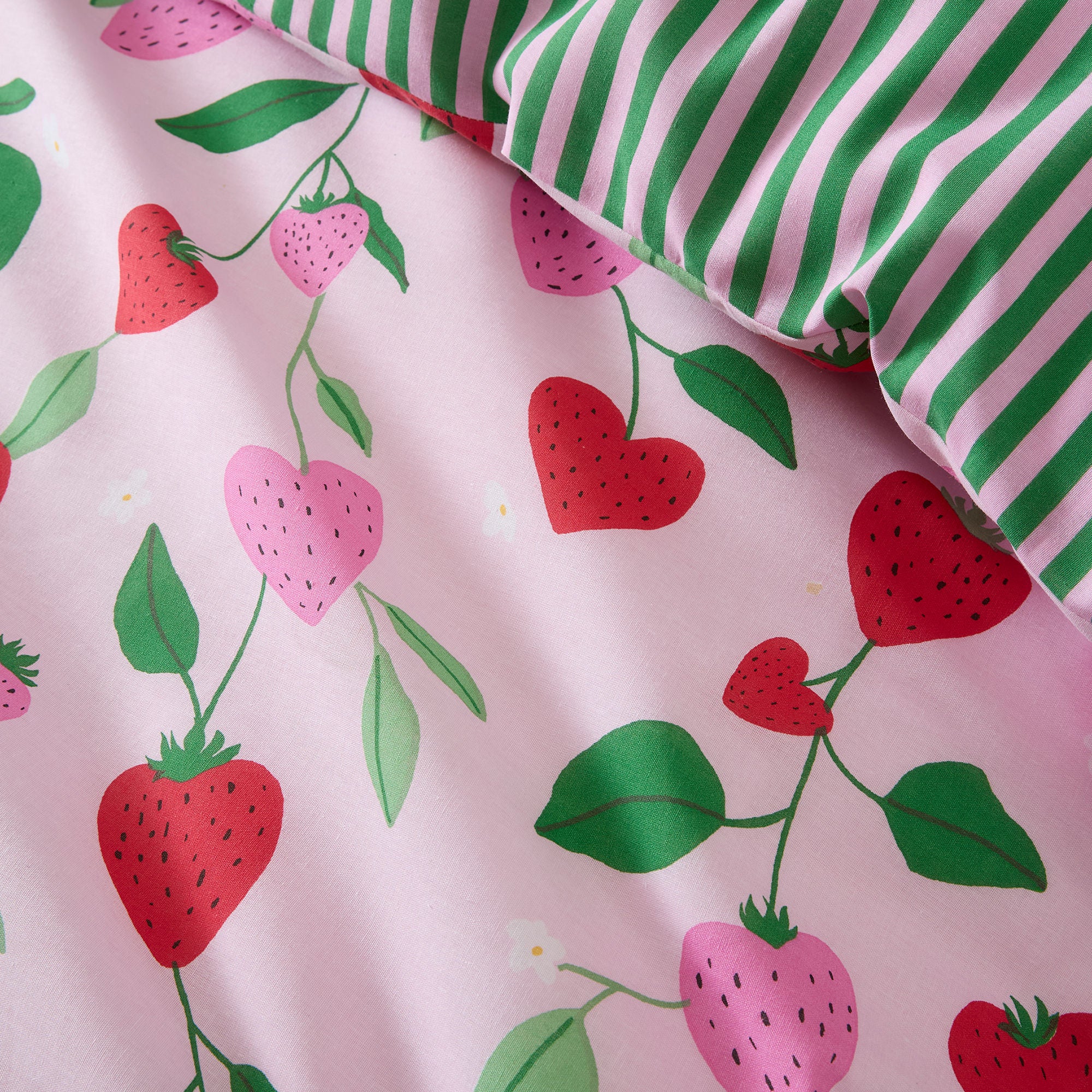 Duvet Cover Set Fun Strawberries by Bedlam in Pink