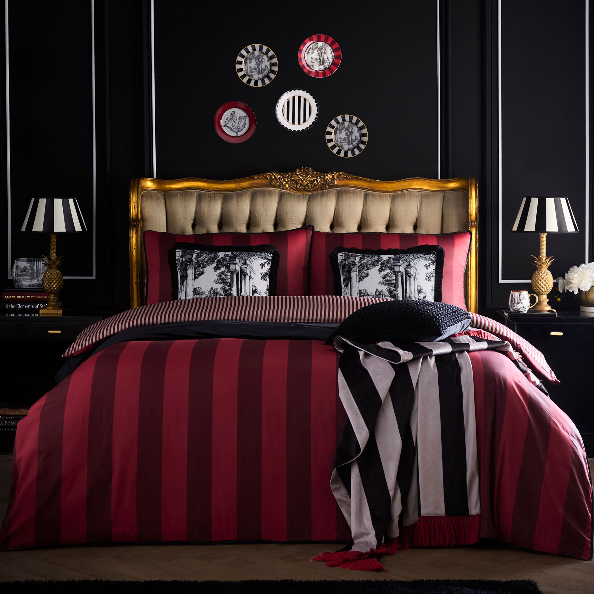 Duvet Cover Set Festivo Circus Stripe by Laurence Llewelyn-Bowen in Red