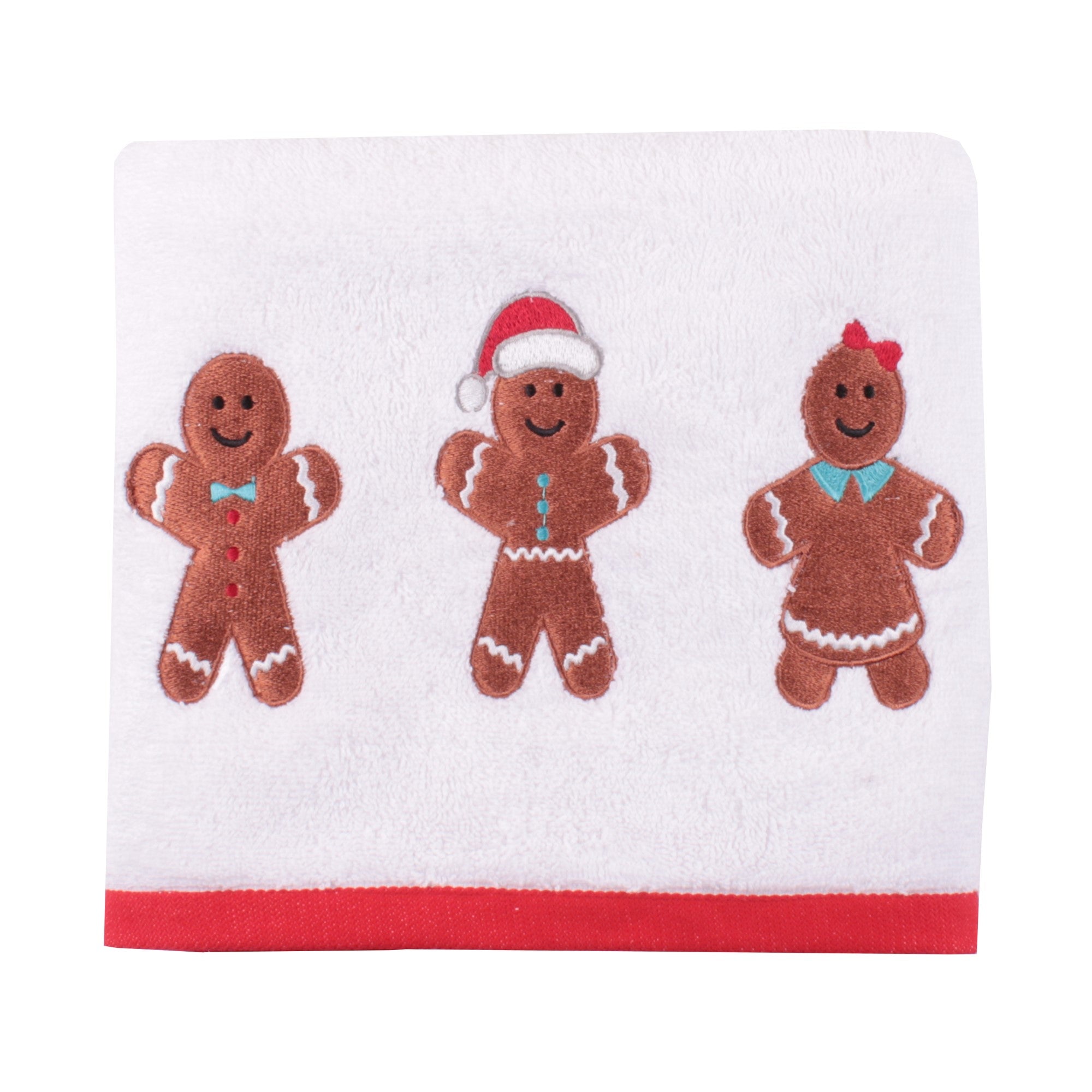 Hand Towel (2 pack) Gingerbread by Fusion Christmas in White