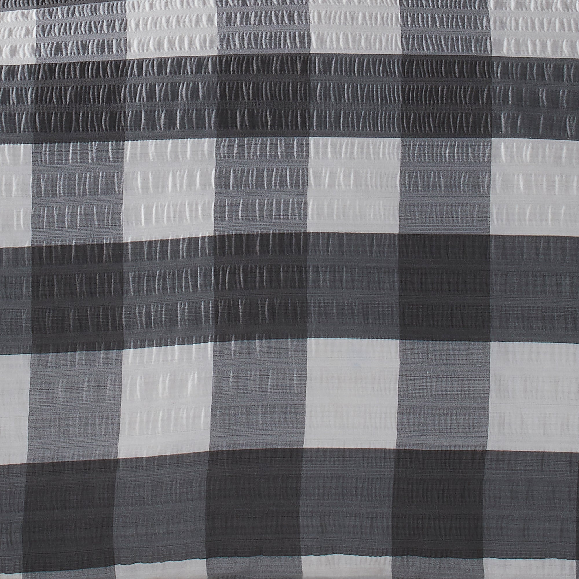 Duvet Cover Set Seersucker Gingham Check by Fusion Snug in Charcoal